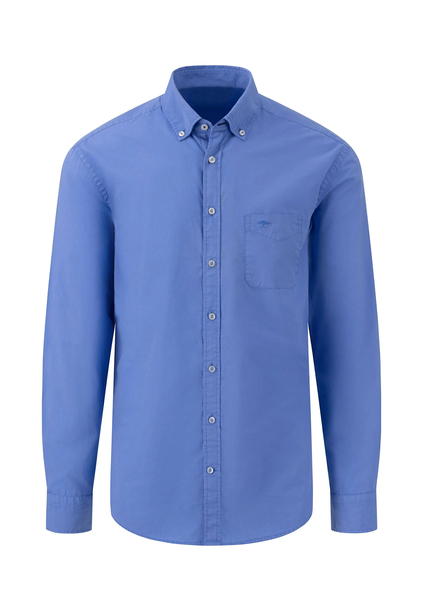 Einfarbiges Popeline-Hemd mit Button-Down-Kragen - Image 3