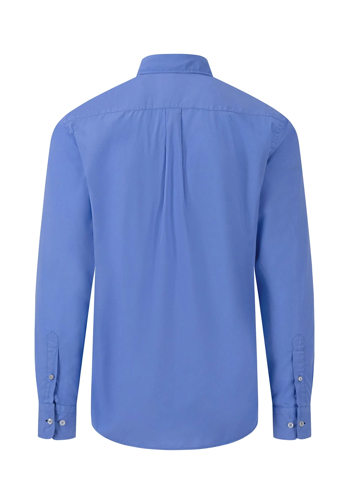 Einfarbiges Popeline-Hemd mit Button-Down-Kragen - Image 4
