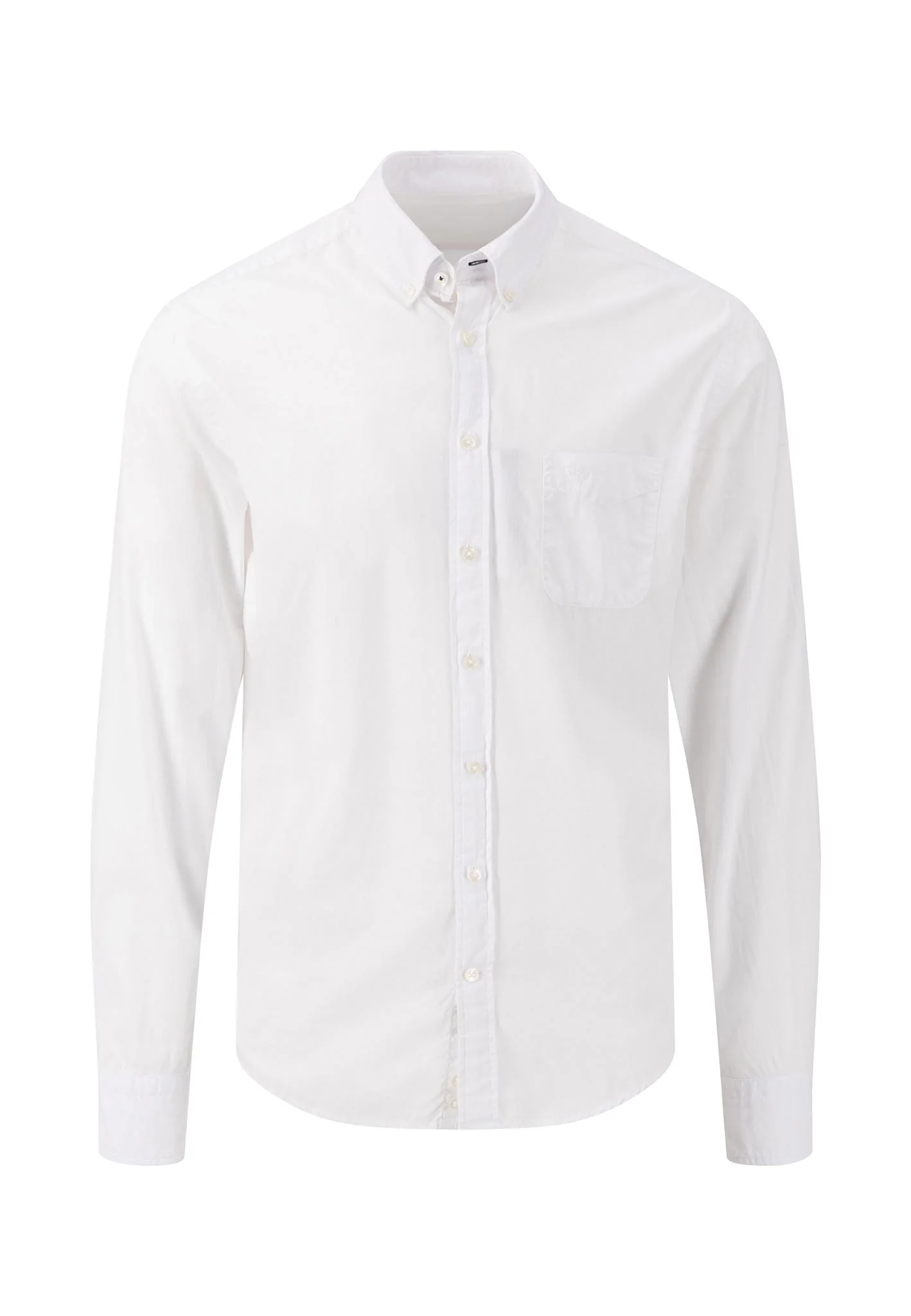 Einfarbiges Popeline-Hemd mit Button-Down-Kragen - Image 5