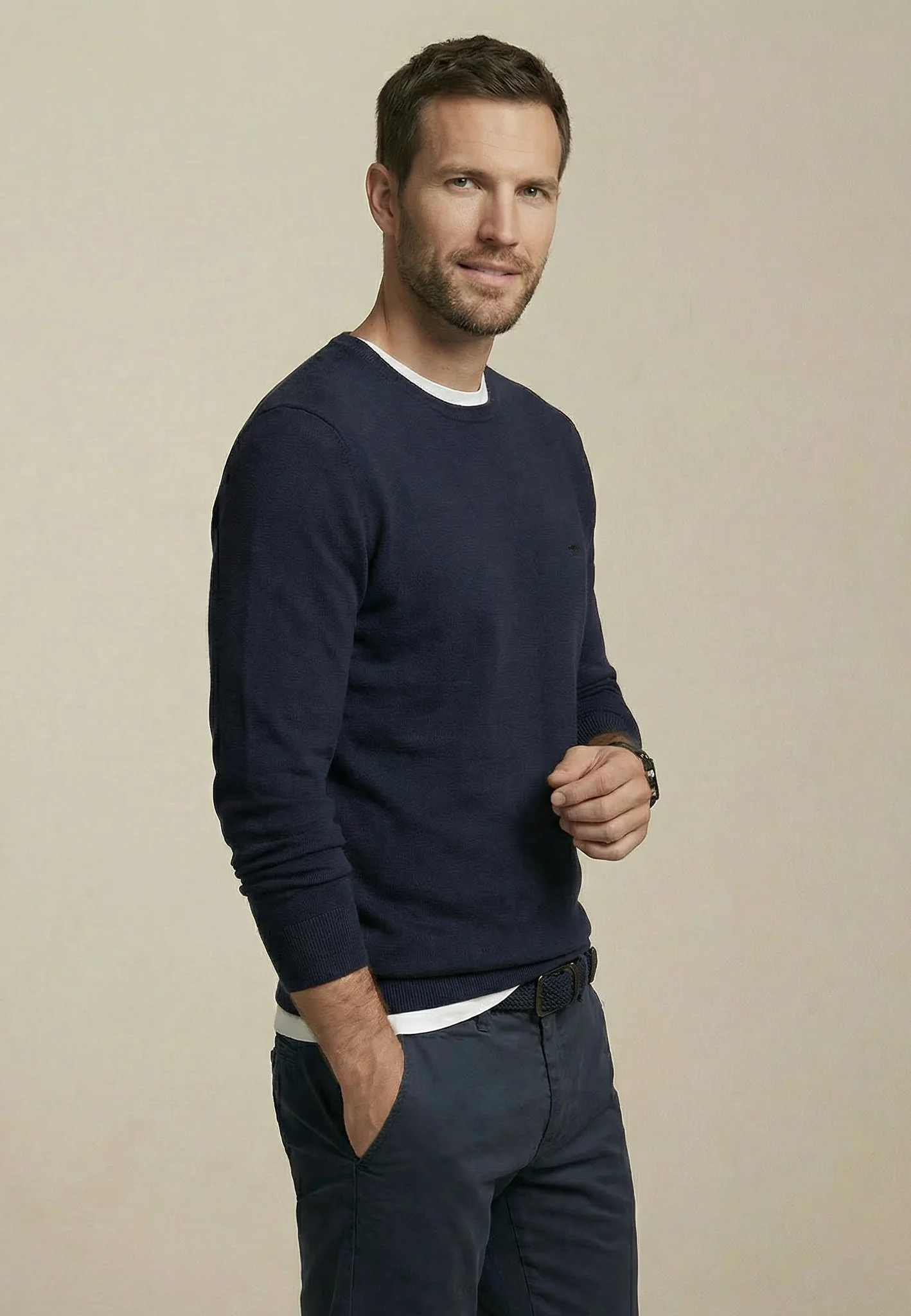 Feinstrickpullover aus Baumwolle mit Rundhalsausschnitt - Image 18