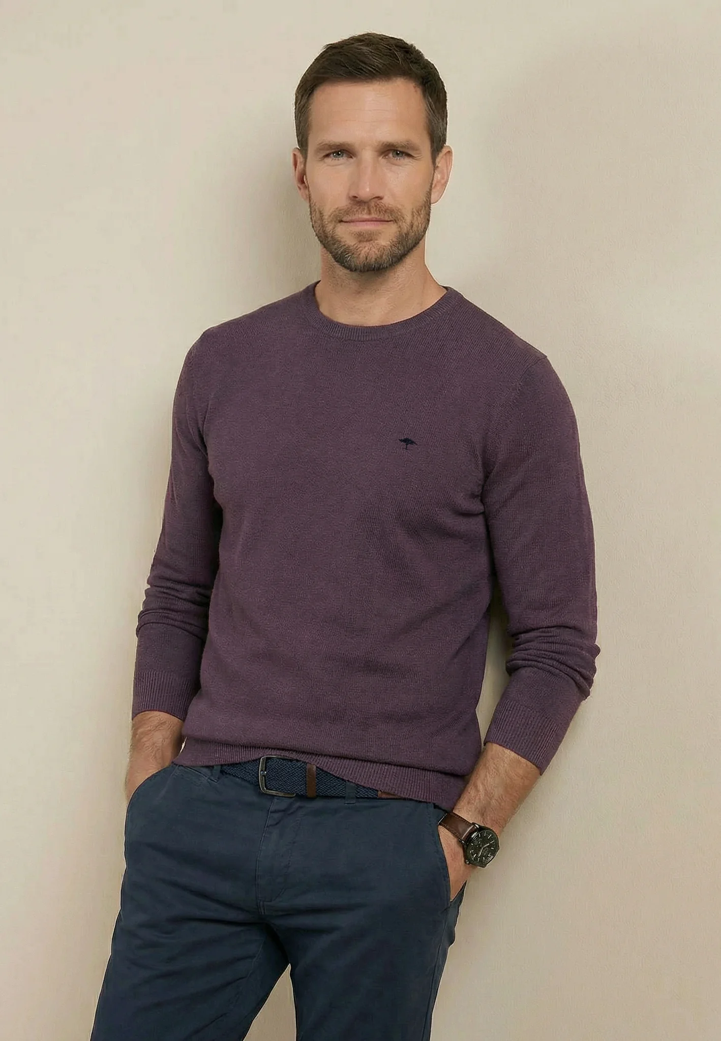 Feinstrickpullover aus Baumwolle mit Rundhalsausschnitt - Image 6