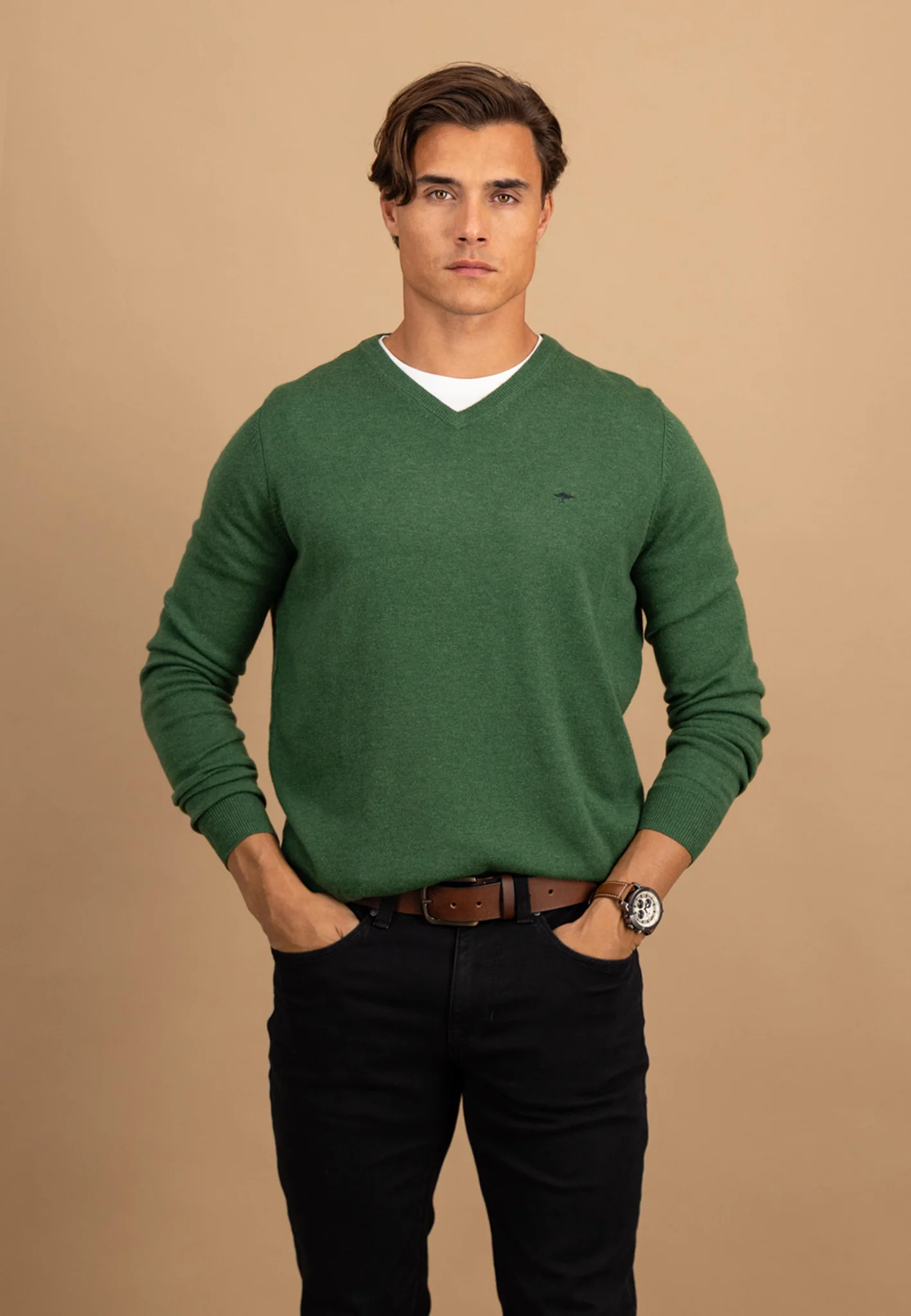Feinstrickpullover aus Merino-Kaschmir mit V-Ausschnitt - Image 7
