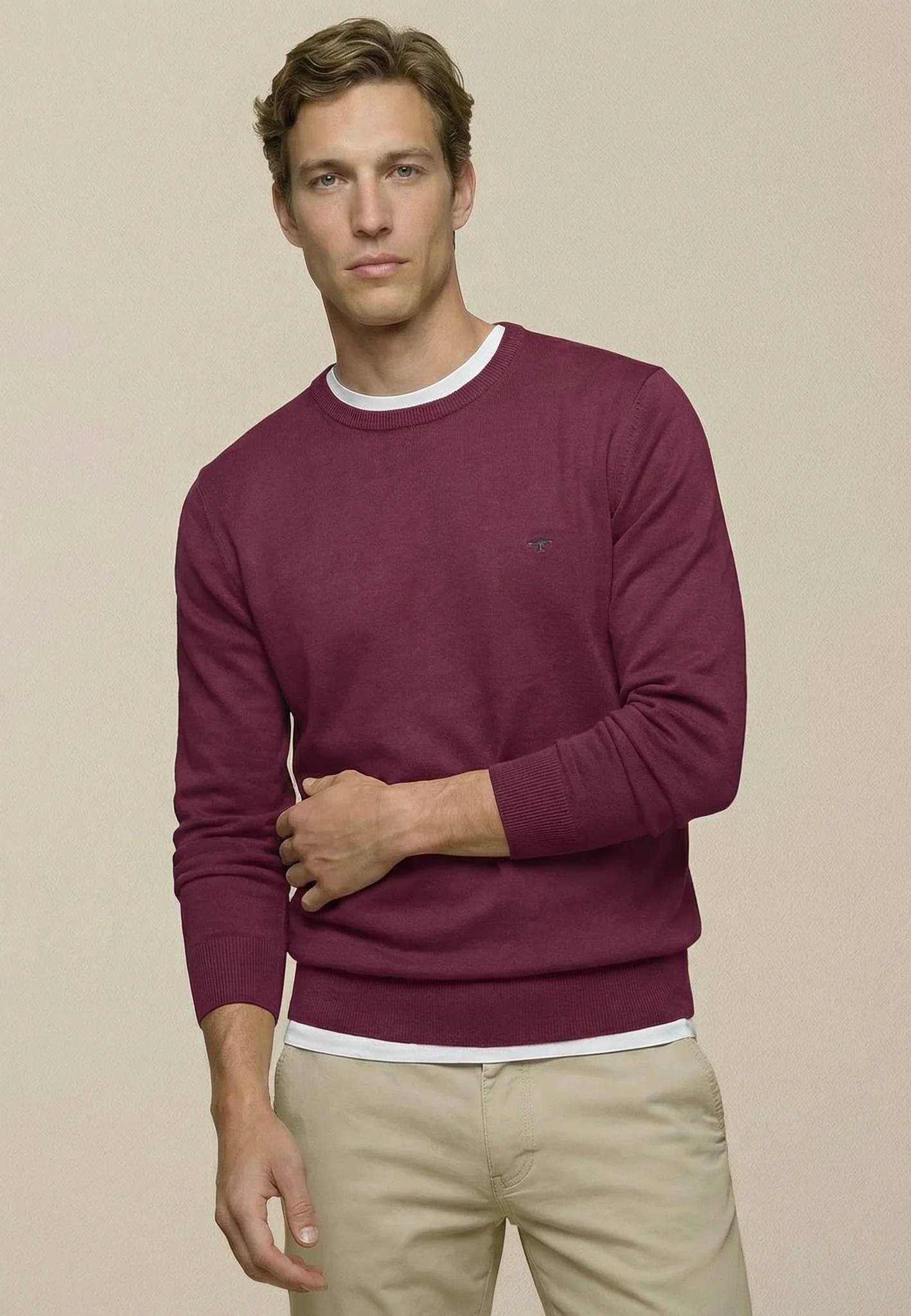 Feinstrickpullover aus reiner Baumwolle mit Rundhalsausschnitt - Image 36