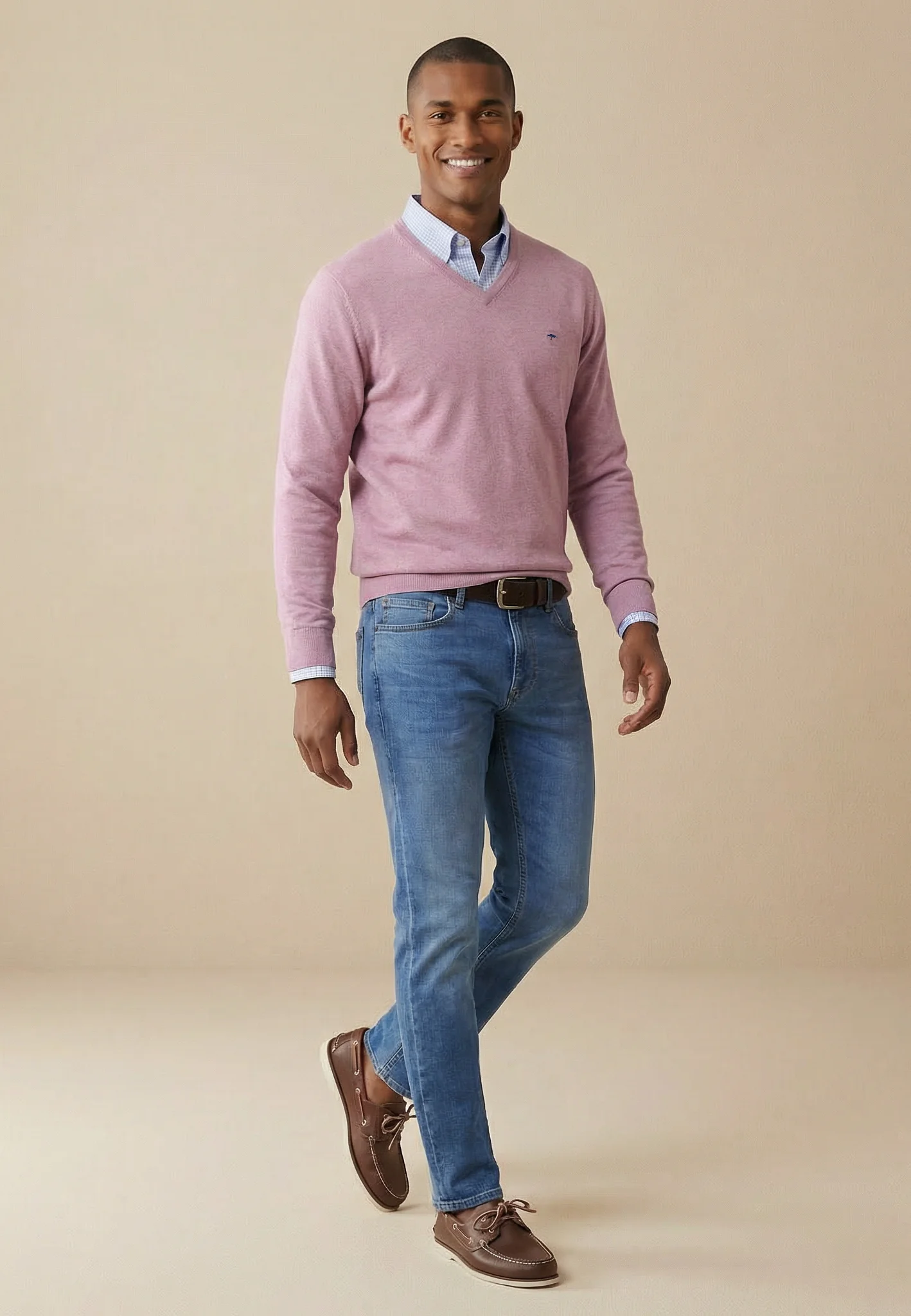 Feinstrickpullover aus reiner Baumwolle mit V-Ausschnitt - Image 33