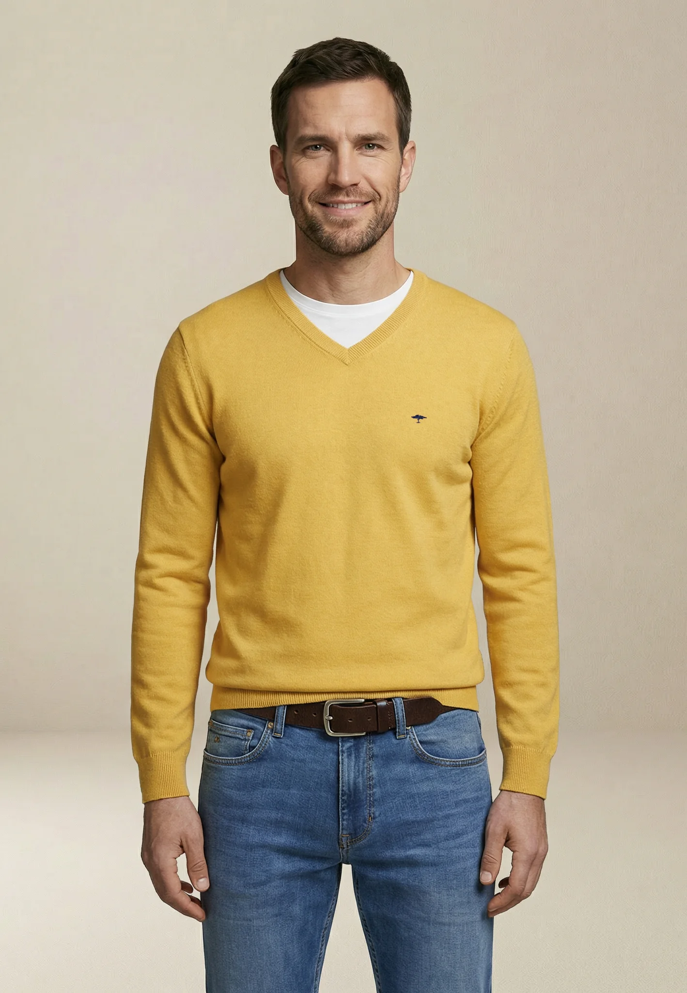 Feinstrickpullover aus reiner Baumwolle mit V-Ausschnitt - Image 36