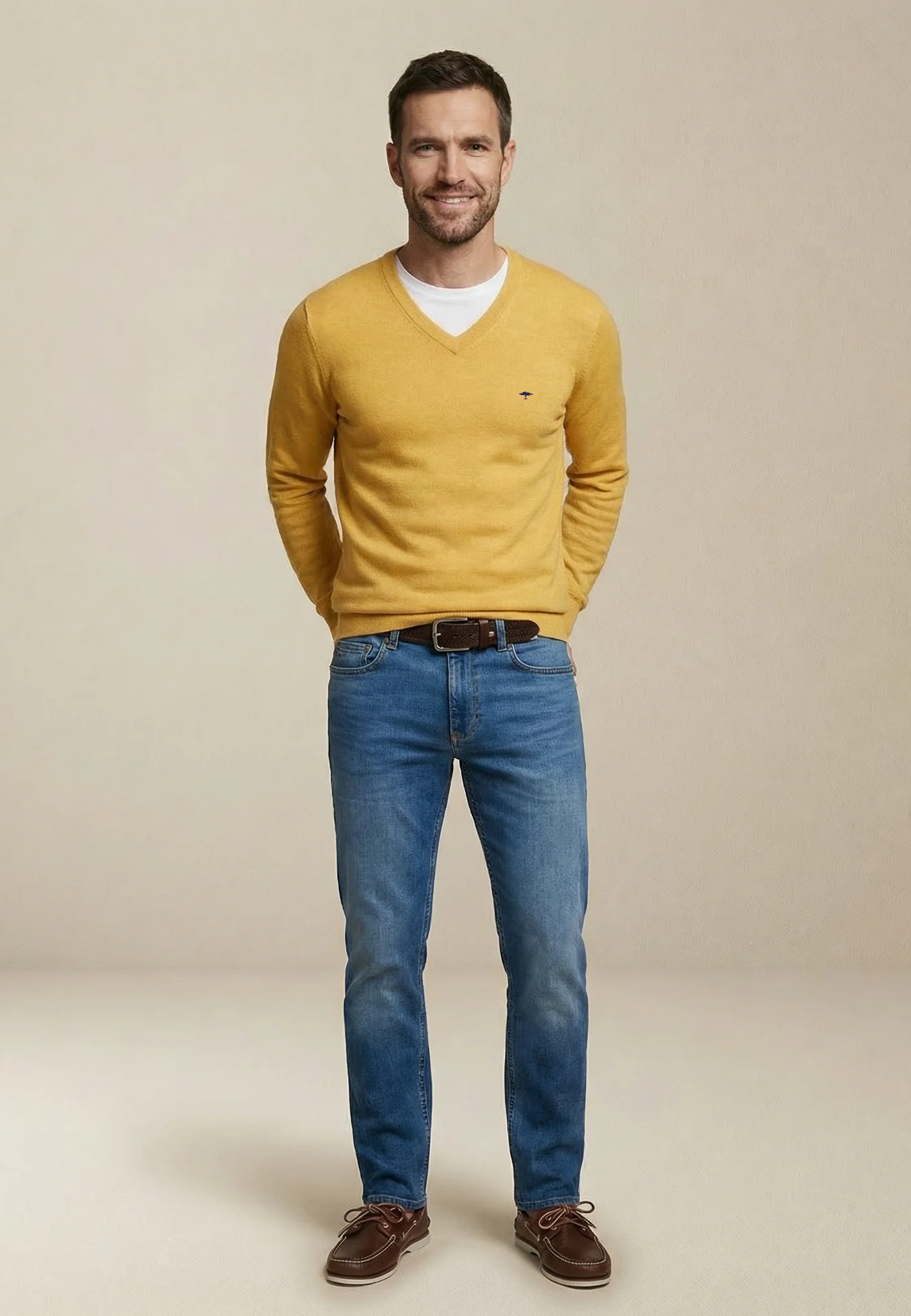 Feinstrickpullover aus reiner Baumwolle mit V-Ausschnitt - Image 37