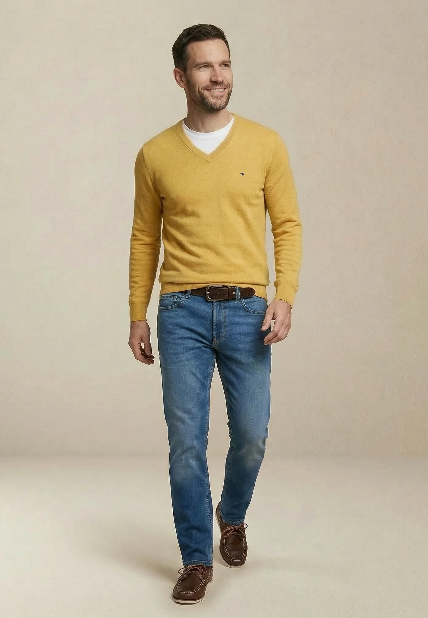 Feinstrickpullover aus reiner Baumwolle mit V-Ausschnitt - Image 38