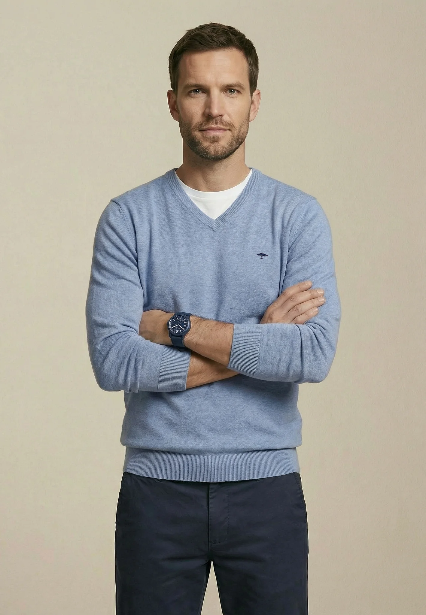 Feinstrickpullover aus reiner Baumwolle mit V-Ausschnitt - Image 41