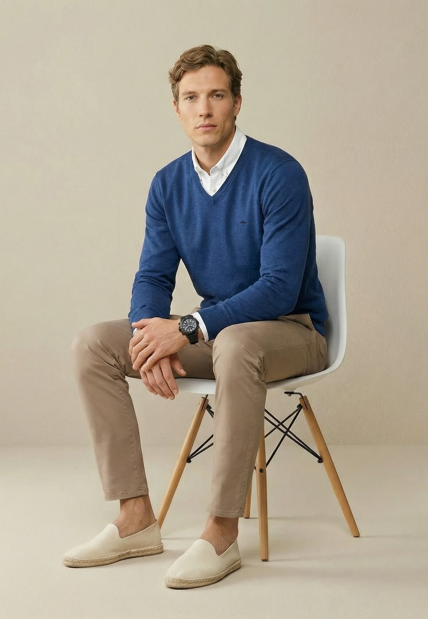 Feinstrickpullover aus reiner Baumwolle mit V-Ausschnitt - Image 53