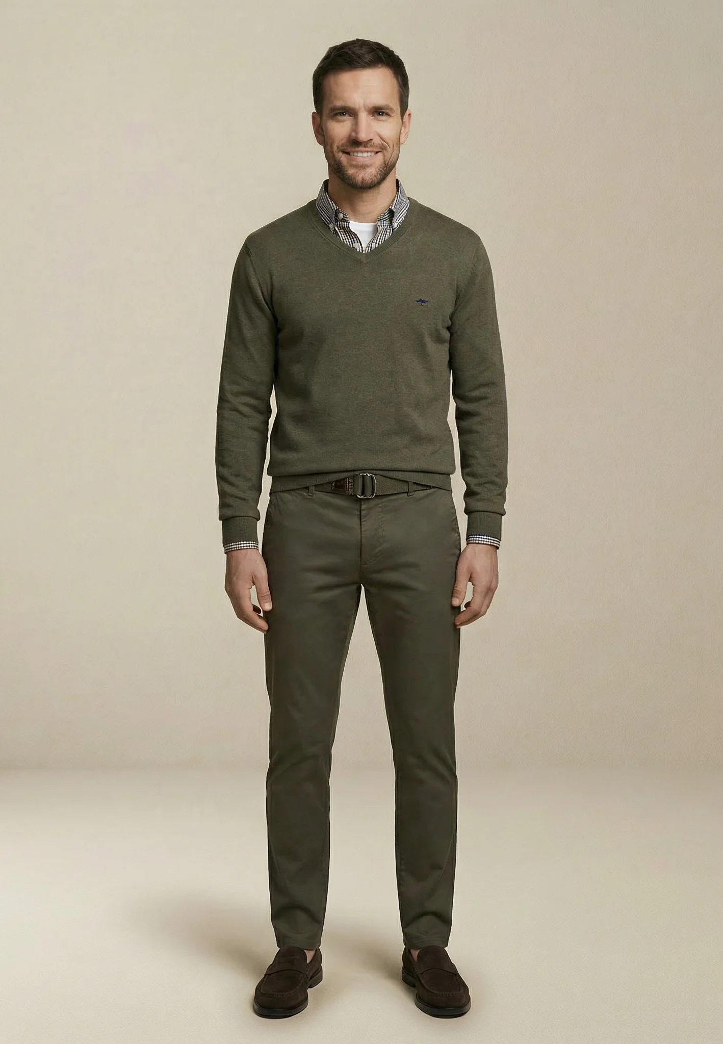 Feinstrickpullover aus reiner Baumwolle mit V-Ausschnitt - Image 57