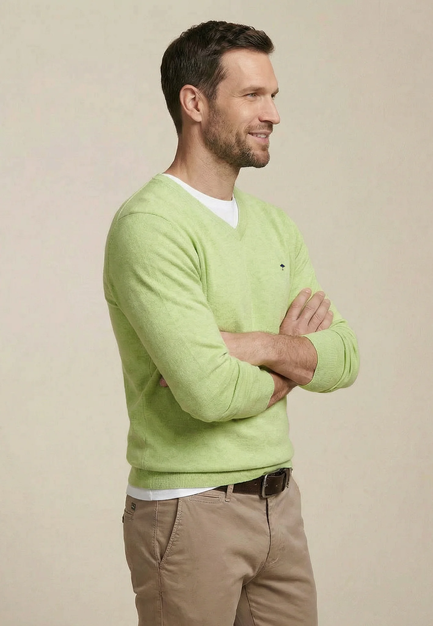 Feinstrickpullover aus reiner Baumwolle mit V-Ausschnitt - Image 61