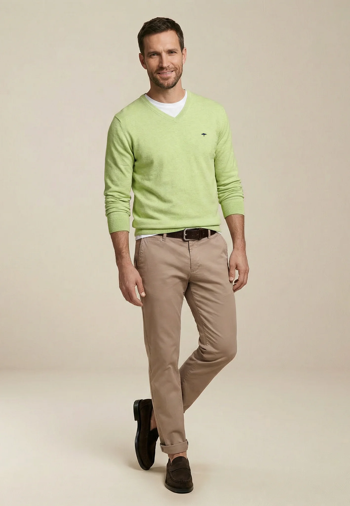 Feinstrickpullover aus reiner Baumwolle mit V-Ausschnitt - Image 62