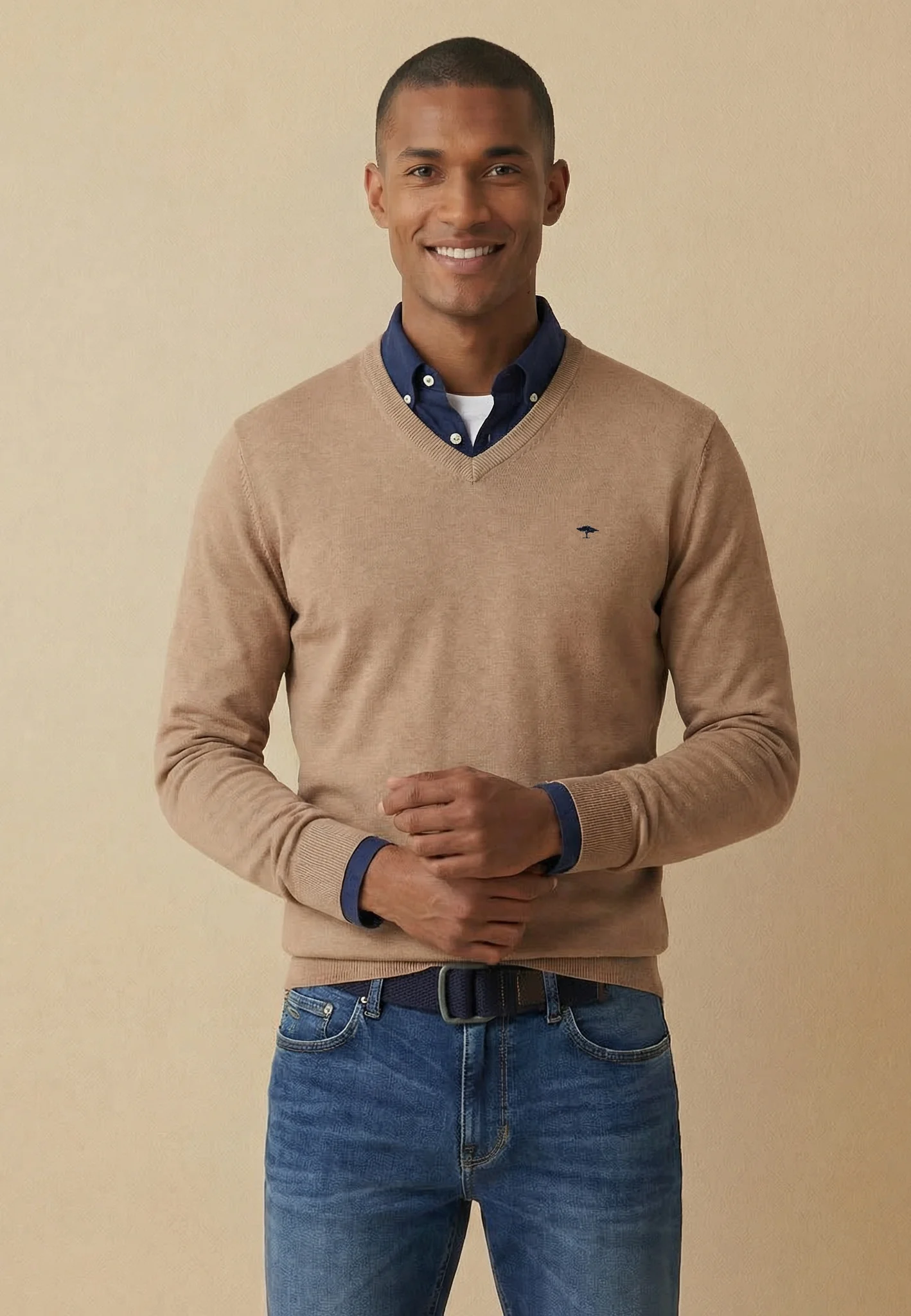 Feinstrickpullover aus reiner Baumwolle mit V-Ausschnitt - Image 81