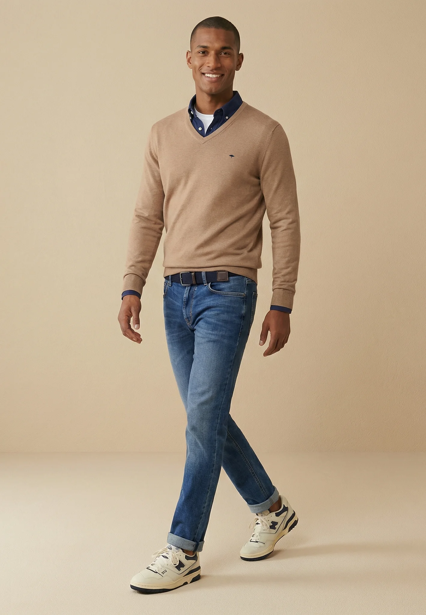 Feinstrickpullover aus reiner Baumwolle mit V-Ausschnitt - Image 83