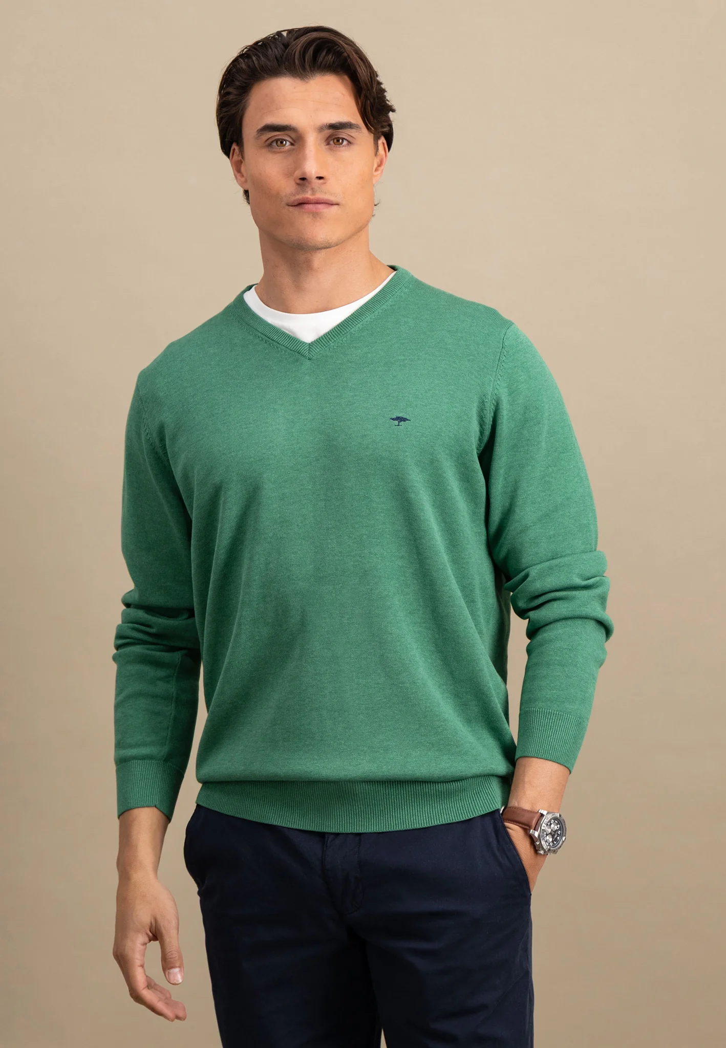 Pullover aus Baumwolle mit V-Ausschnitt - Image 61