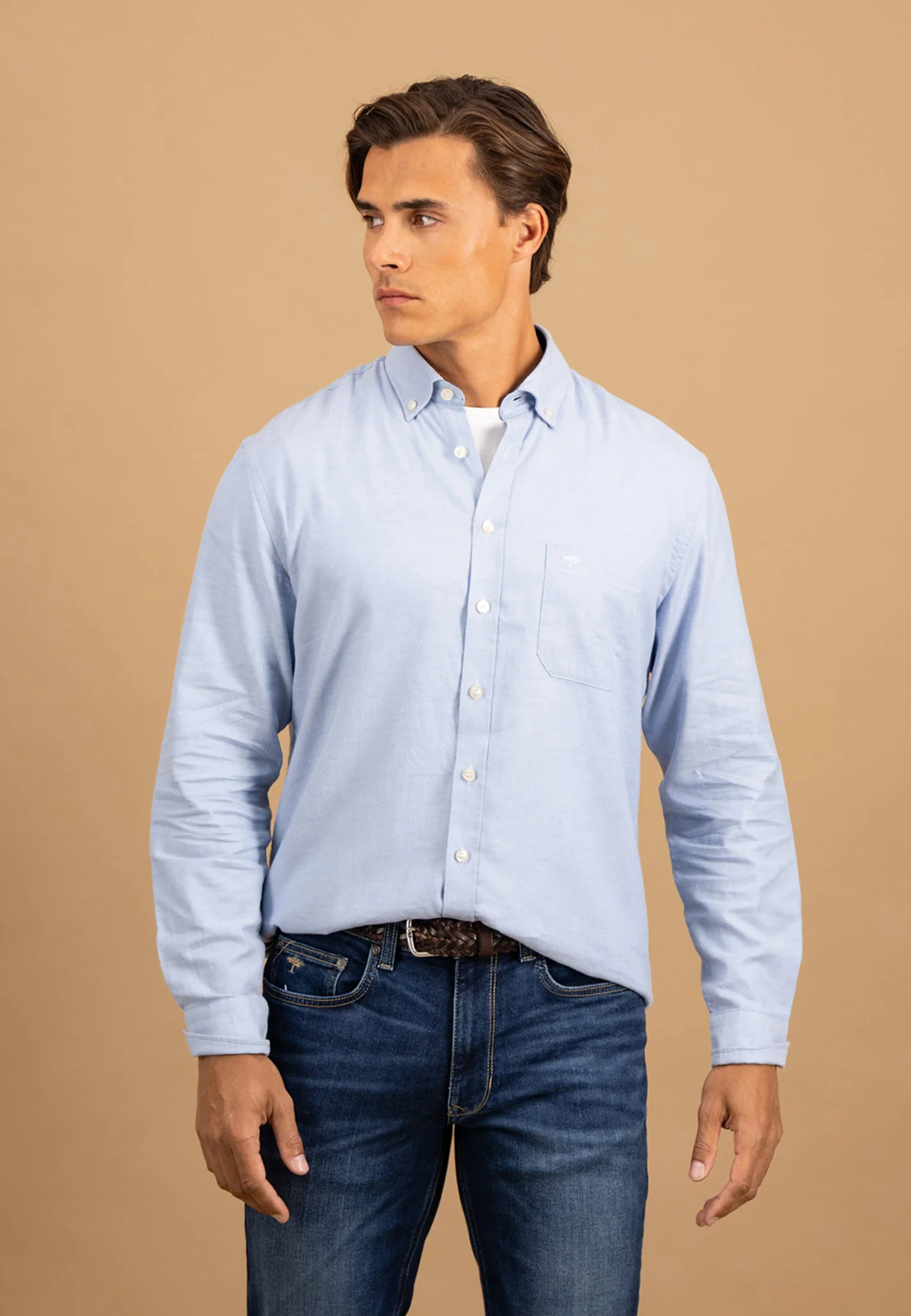 Flanellhemd aus Baumwolle mit Brusttasche und Button-Down-Kragen - Image 13
