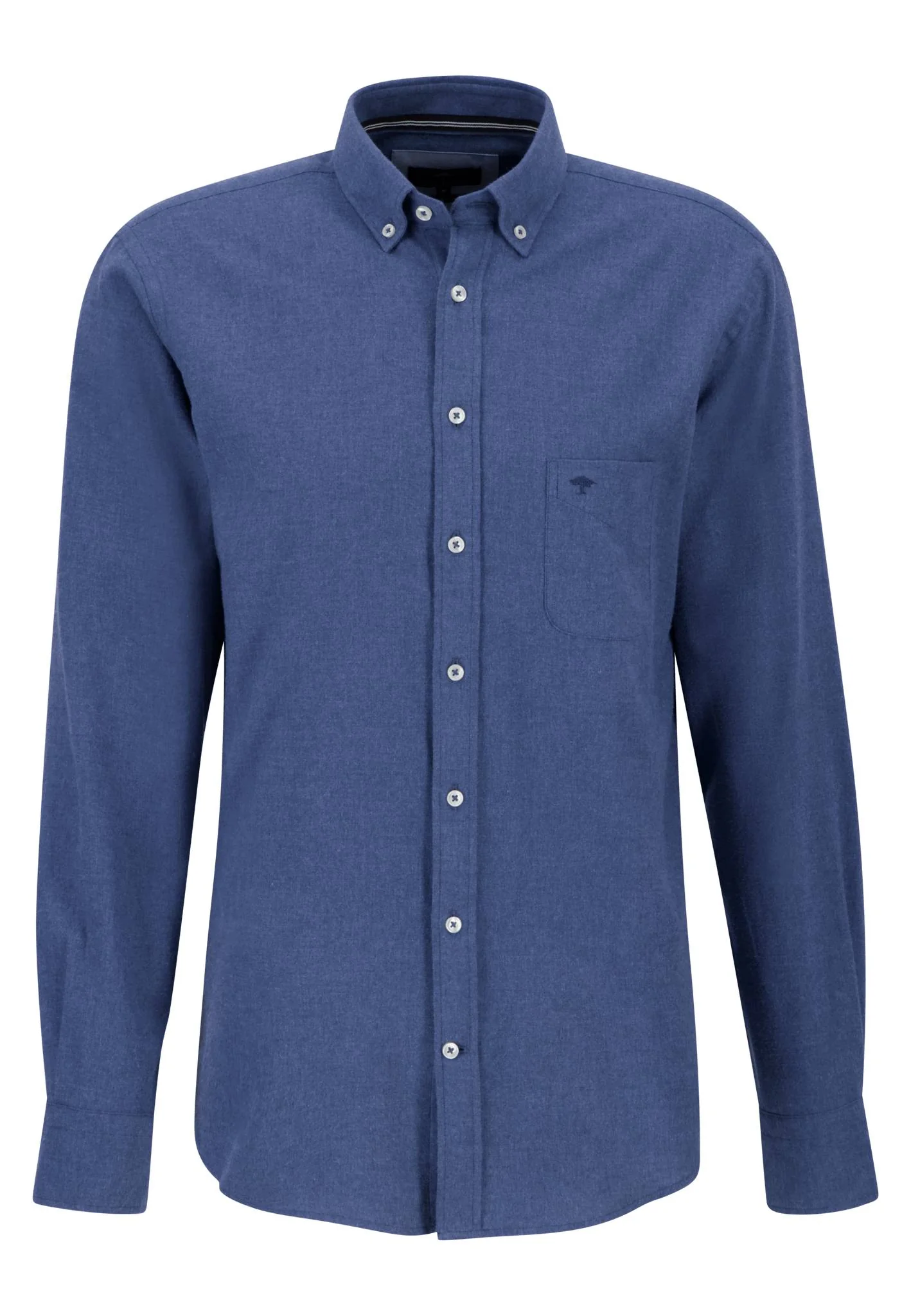 Flanellhemd aus Baumwolle mit Button-Down-Kragen