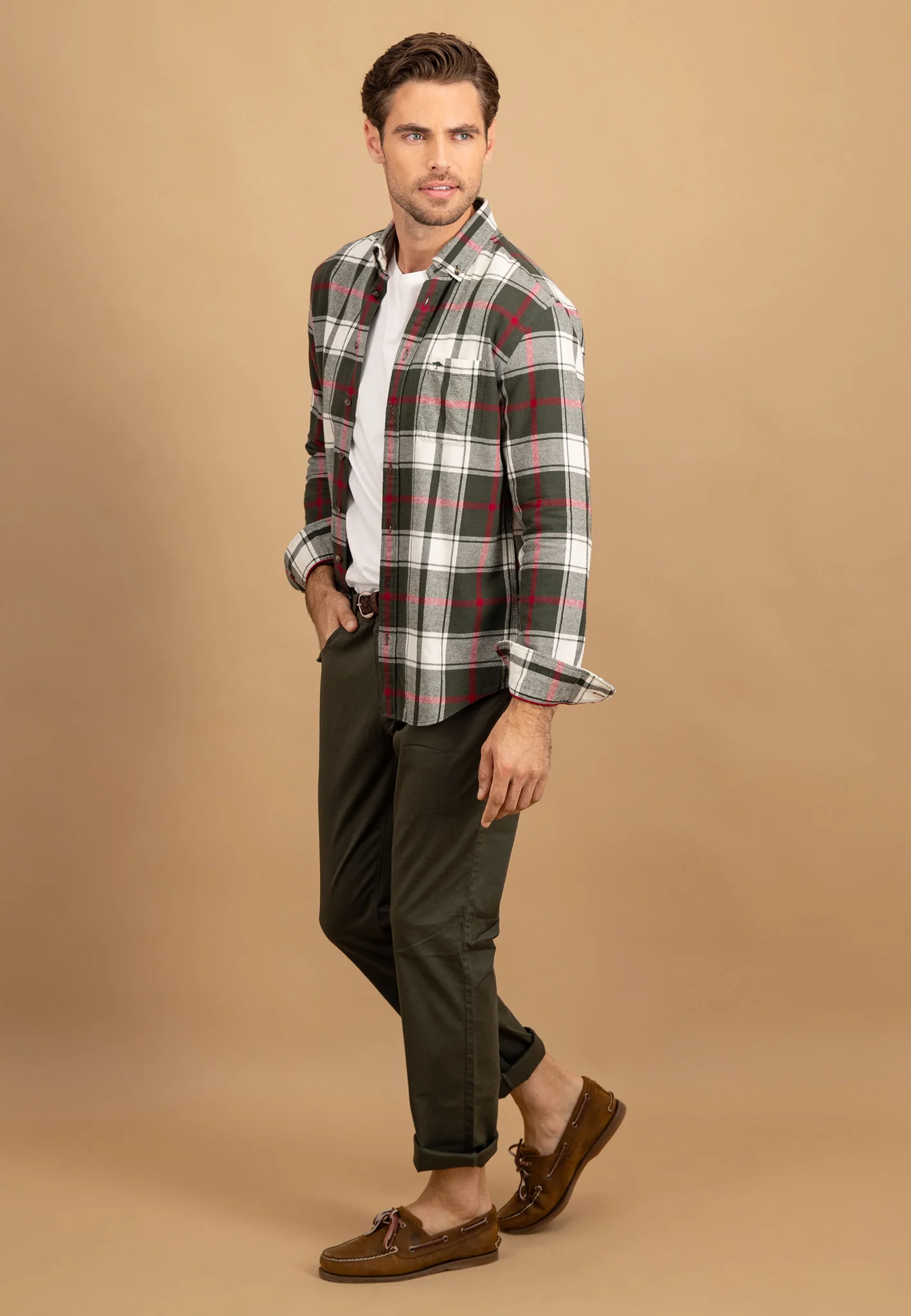 Flanellhemd aus Baumwolle mit großem Karomuster und Button-Down-Kragen - Image 4