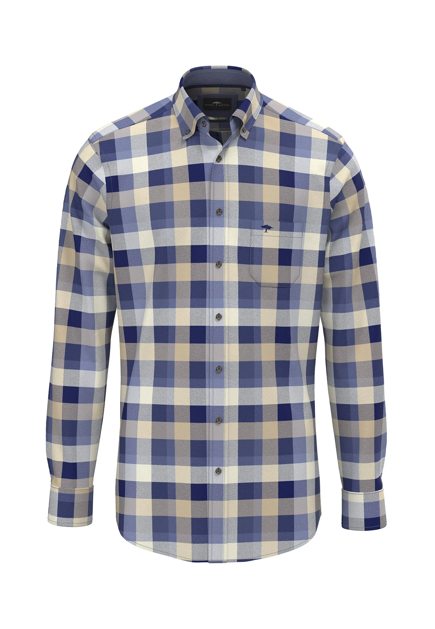 Flanellhemd aus Baumwolle mit Karomuster und Button-Down-Kragen - Image 3
