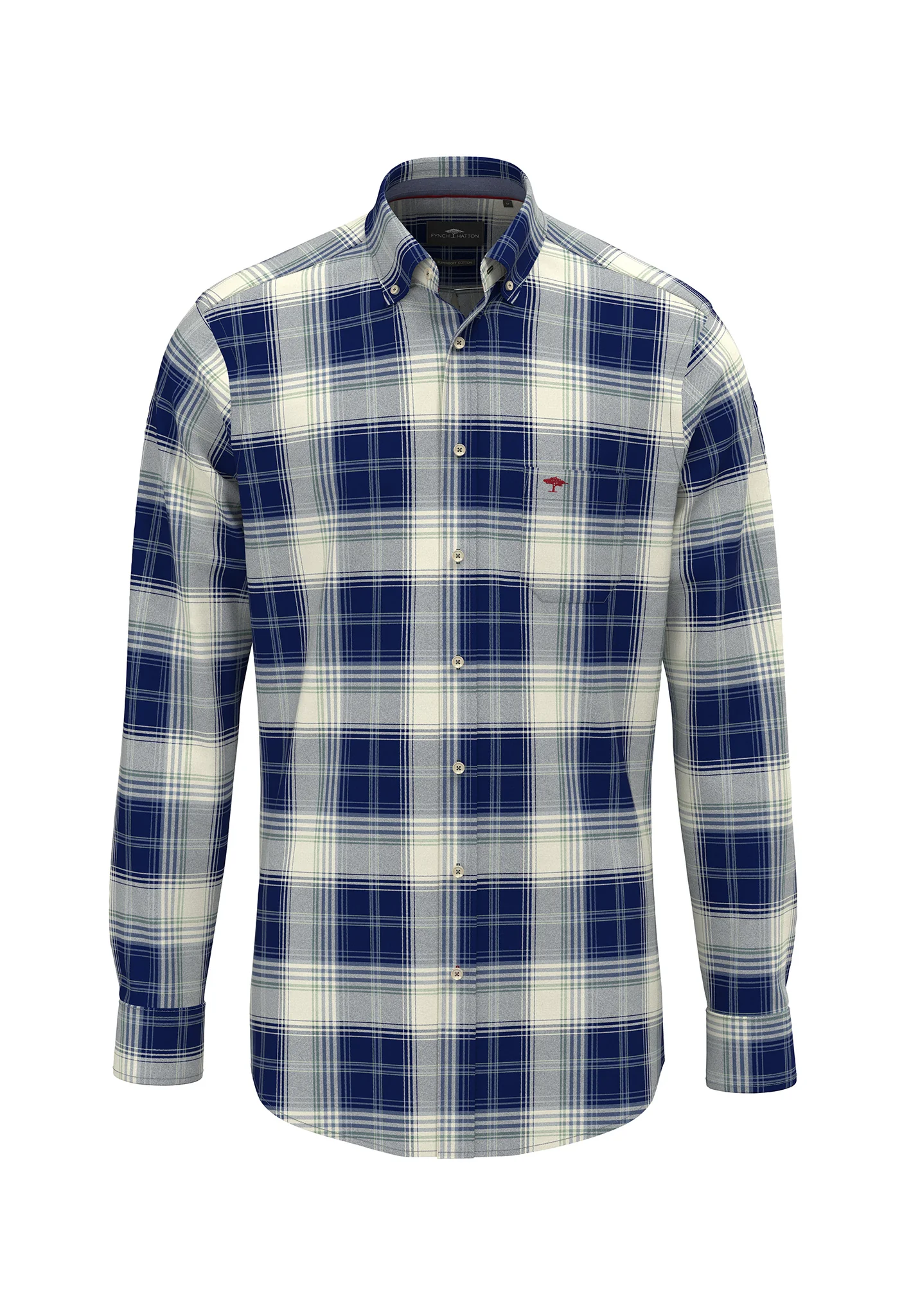 Flanellhemd aus Baumwolle mit Karomuster und Button-Down-Kragen