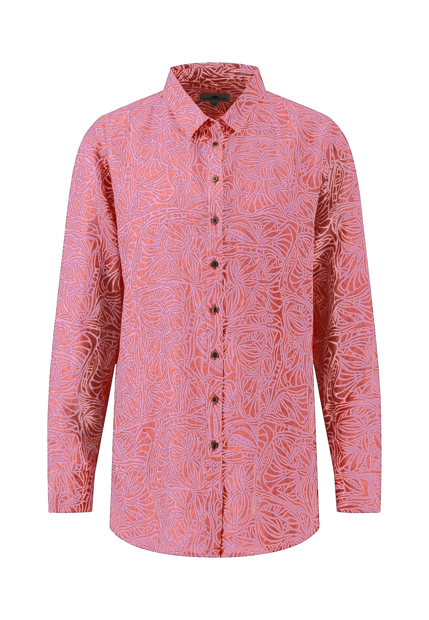 Floral gemusterte Leinenbluse mit Knopfleiste - Image 3