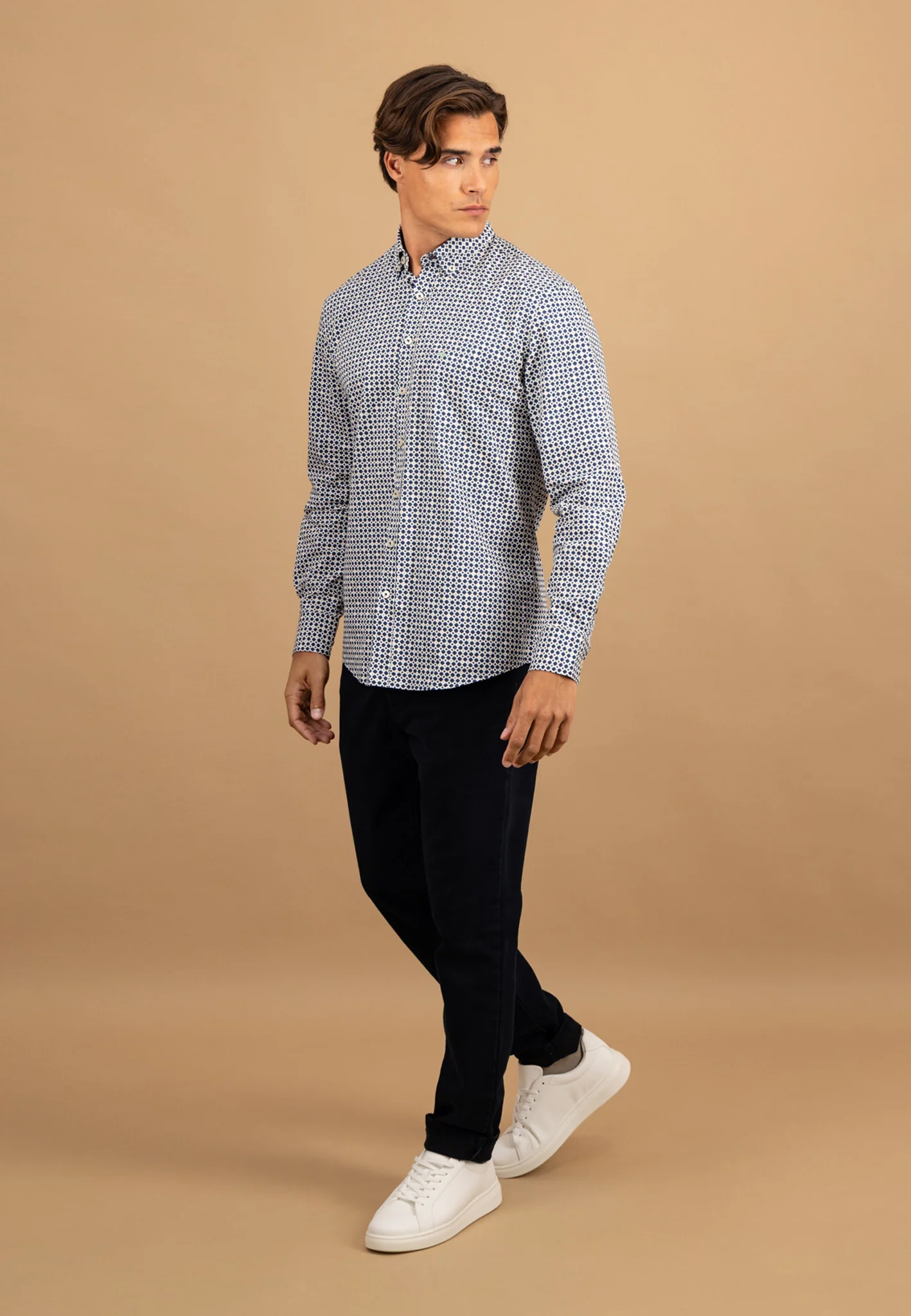Hemd aus Baumwolle mit Allover-Print und Button-Down-Kragen - Image 4