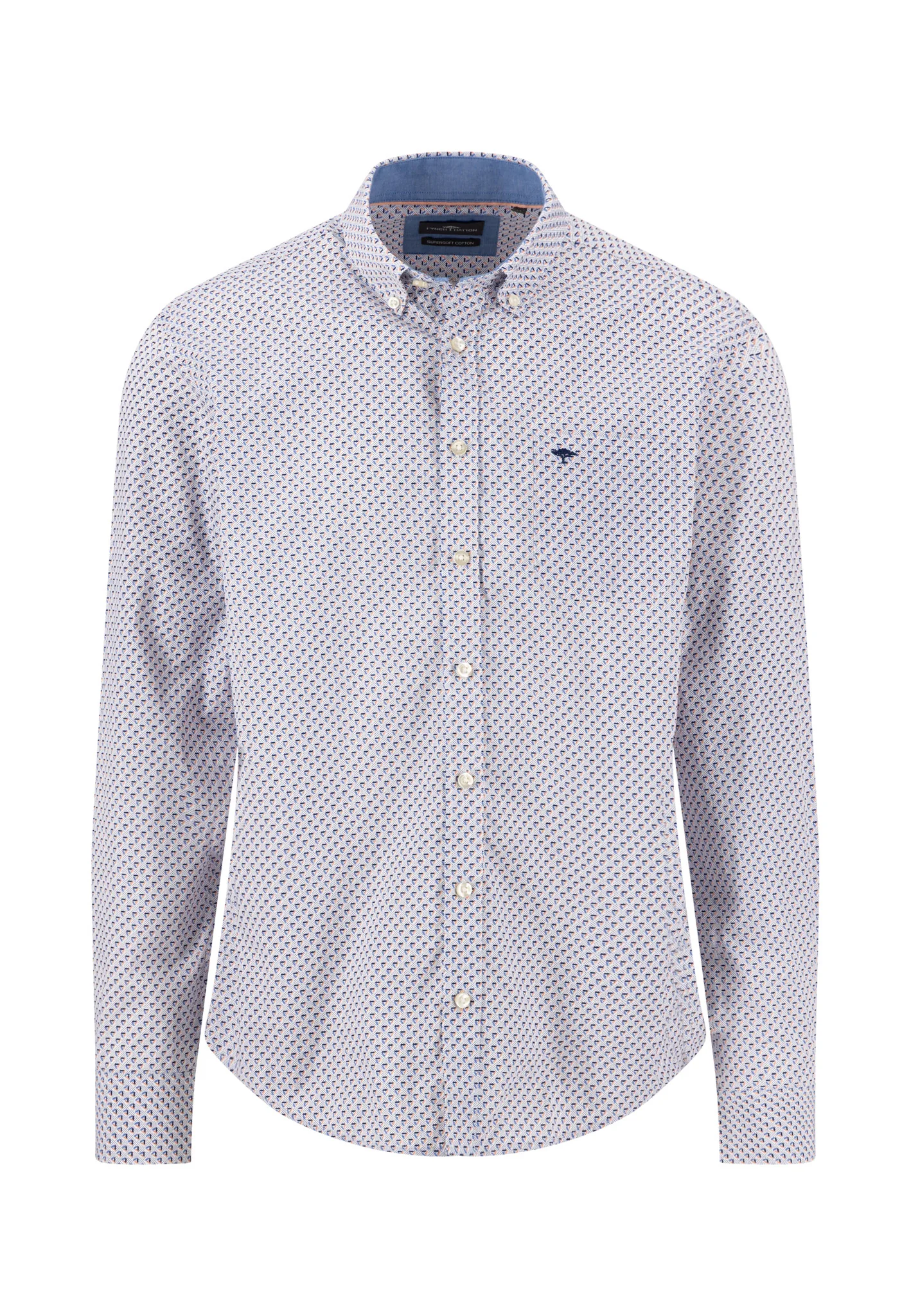 Hemd aus Baumwolle mit Allover-Print und Button-Down-Kragen