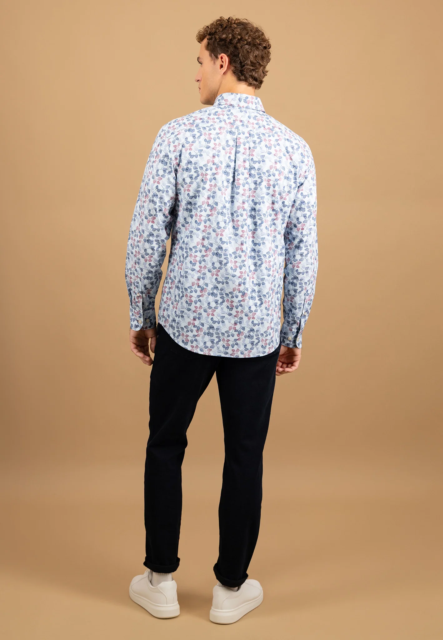 Hemd aus Baumwolle mit Blätterprint und Button-Down-Kragen - Image 3