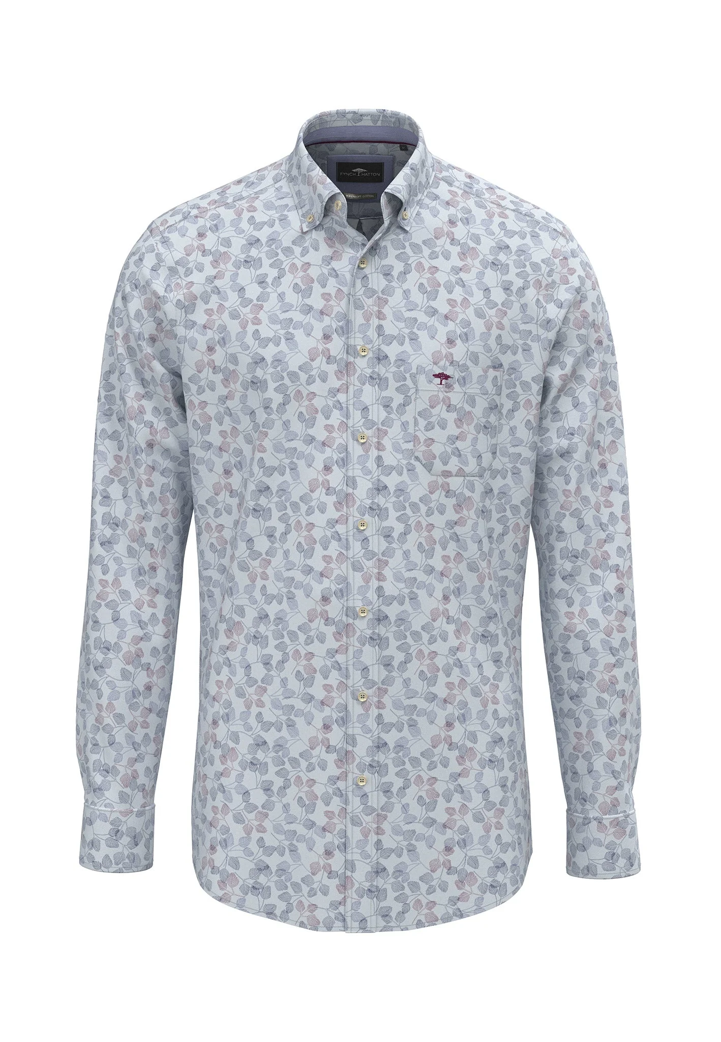 Hemd aus Baumwolle mit Blätterprint und Button-Down-Kragen - Image 5