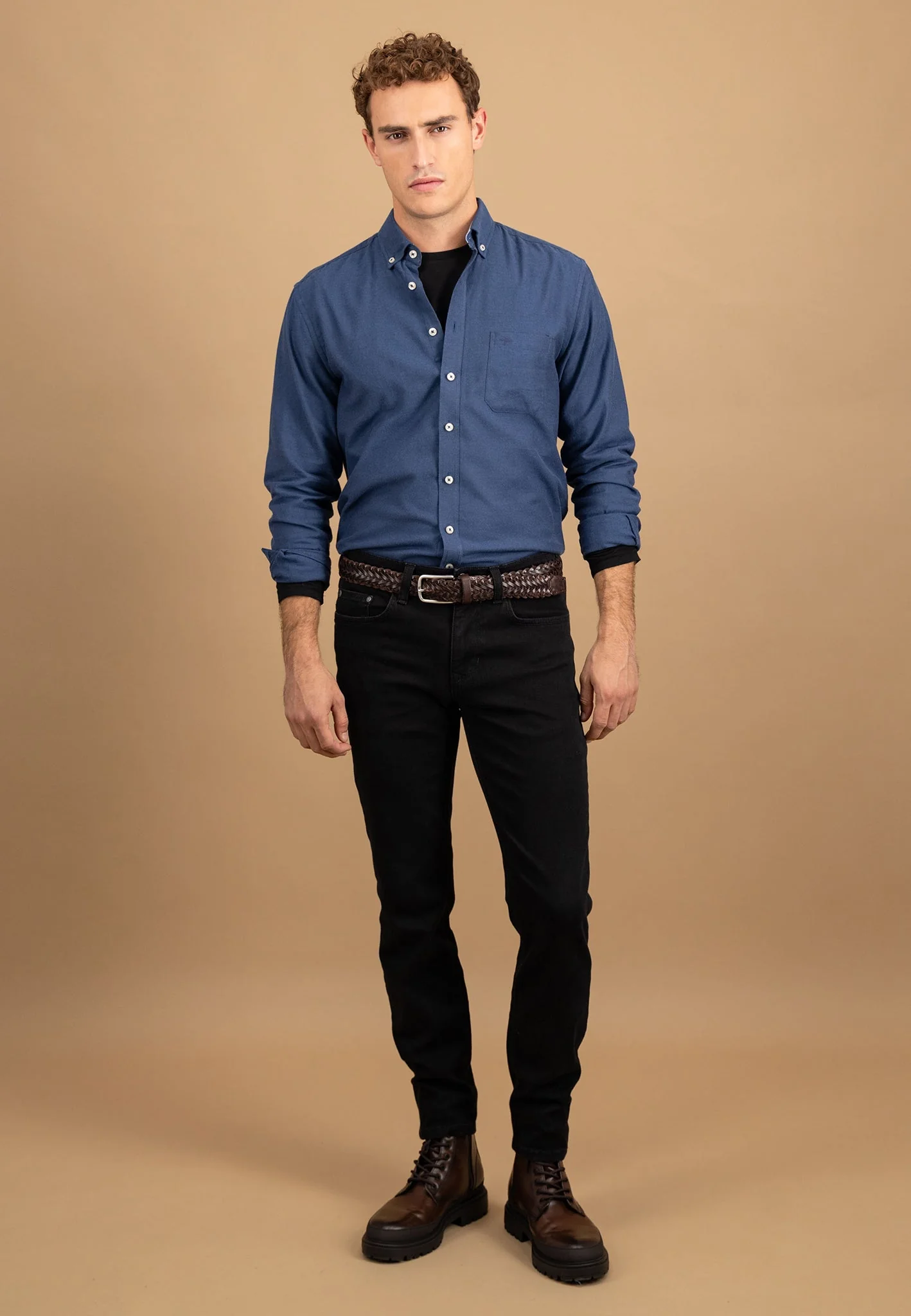 Hemd aus Baumwolle mit Brusttasche und Button-Down-Kragen - Image 2