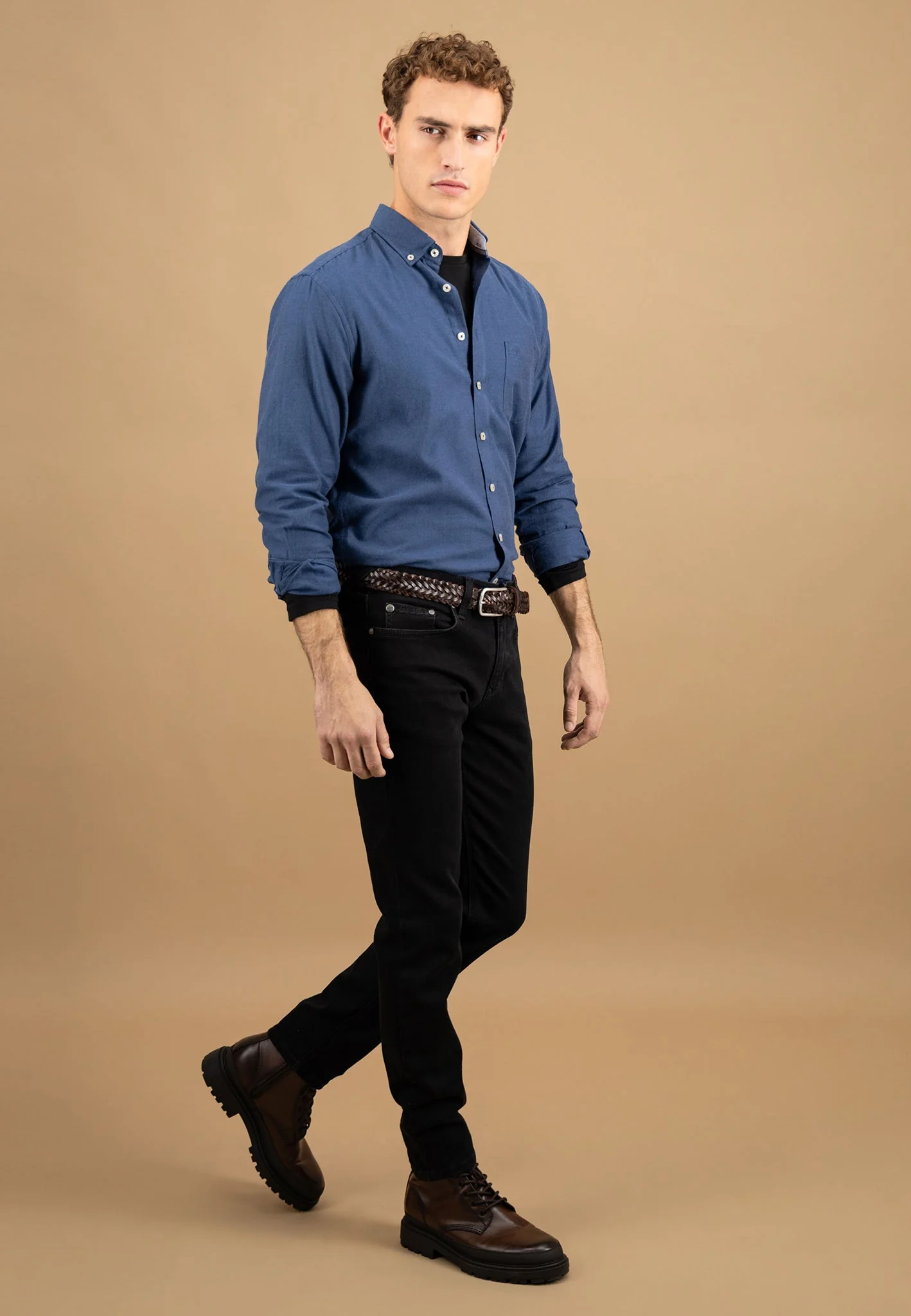 Hemd aus Baumwolle mit Brusttasche und Button-Down-Kragen - Image 4