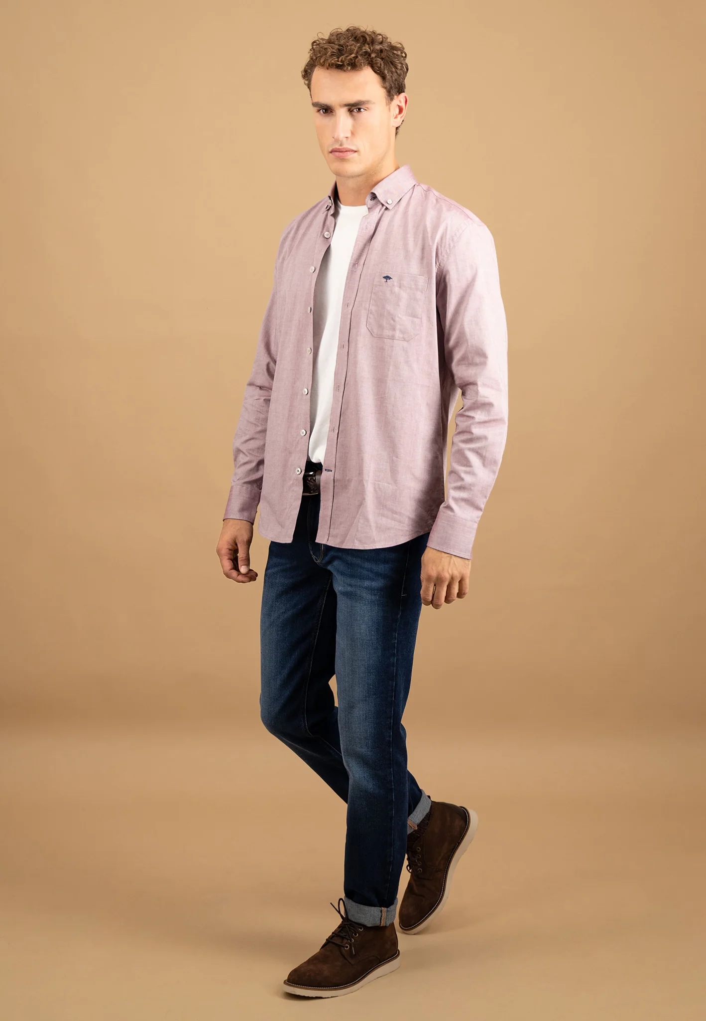 Oxfordhemd aus Baumwolle mit Brusttasche und Button-Down-Kragen - Image 4