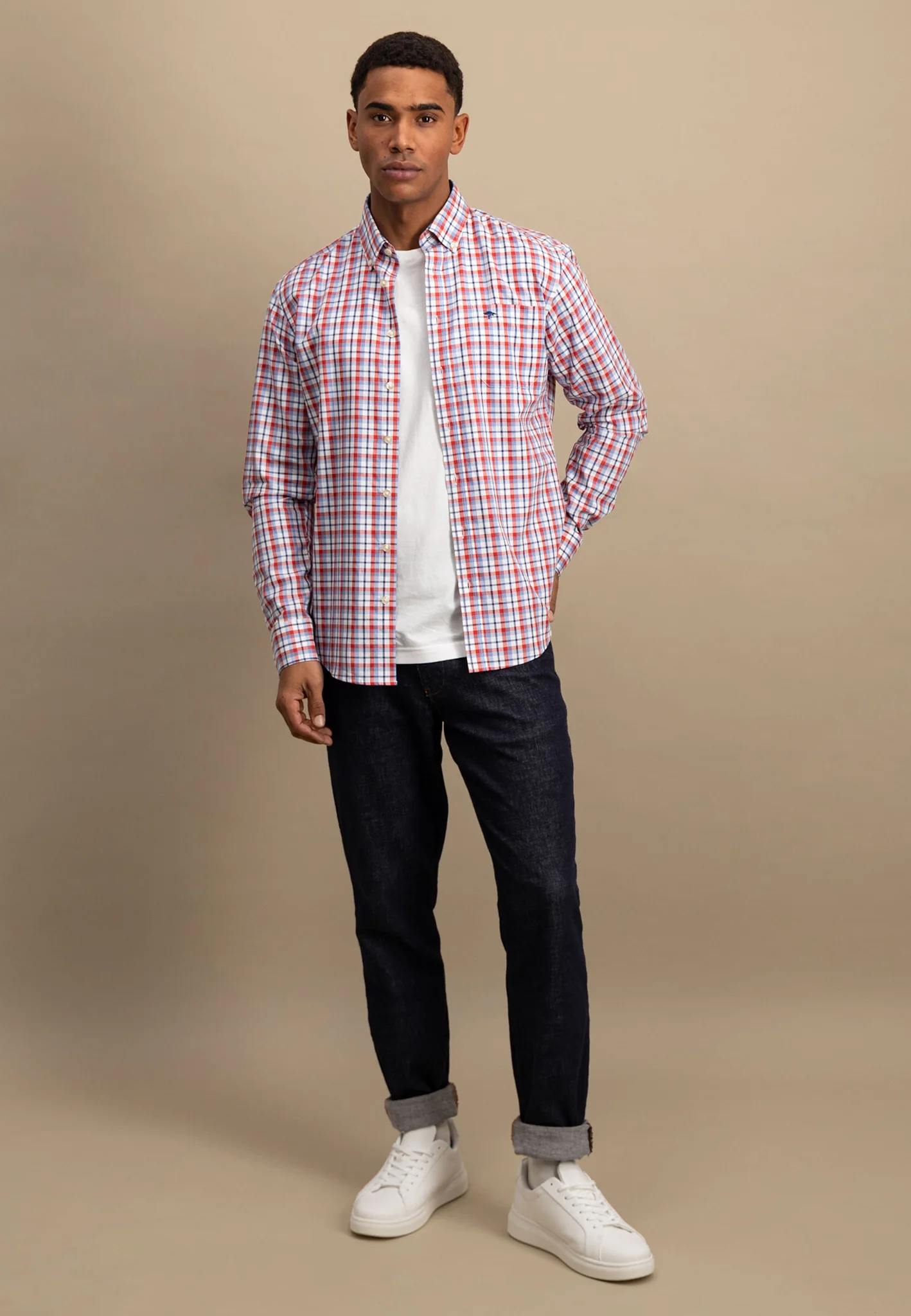 Kariertes Hemd aus Baumwolle mit Button-Down-Kragen - Image 3