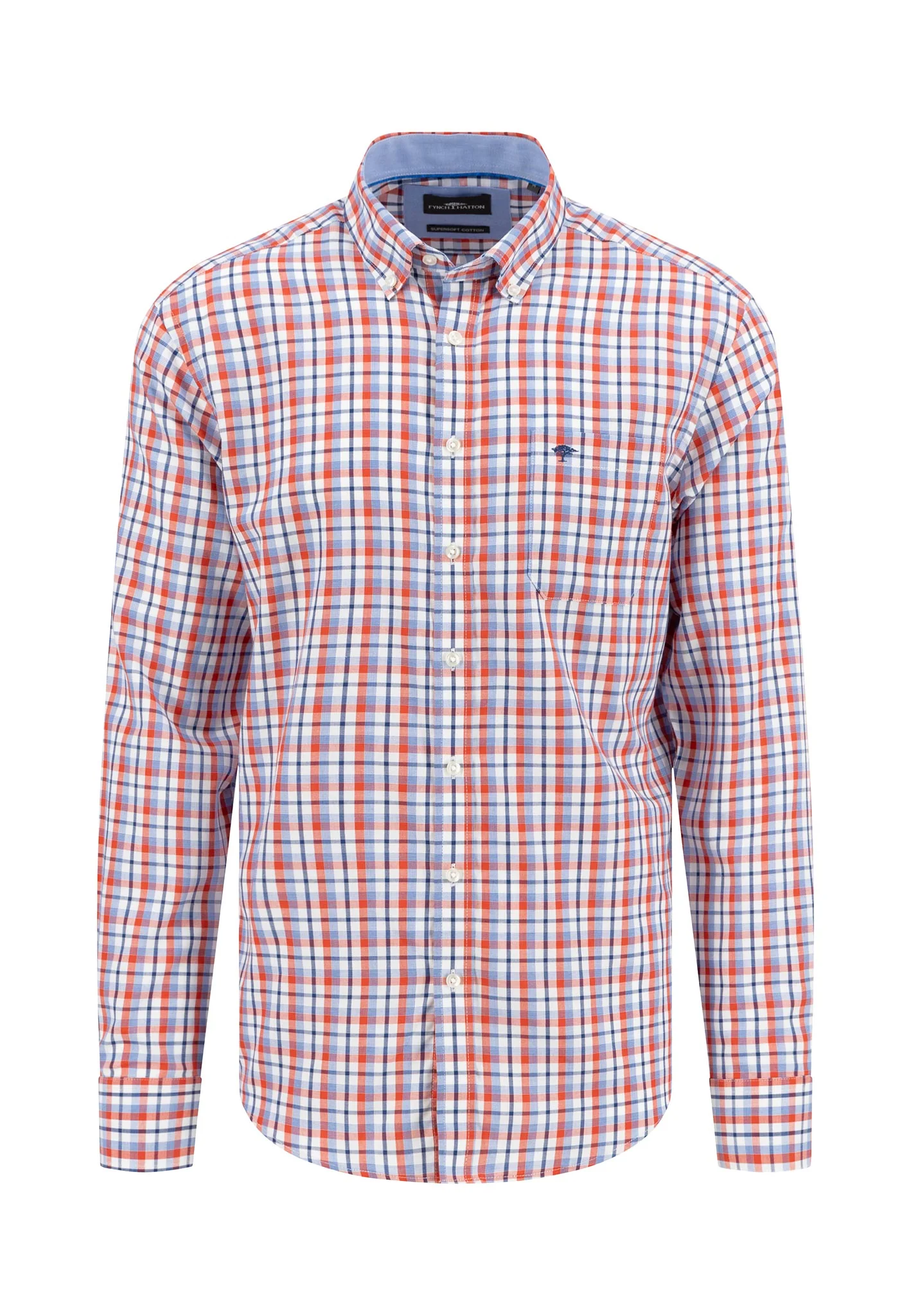Kariertes Hemd aus Baumwolle mit Button-Down-Kragen - Image 4