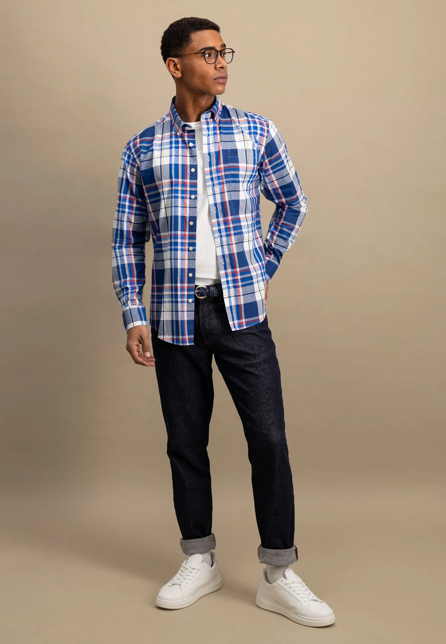 Kariertes Hemd aus Baumwolle mit Button-Down-Kragen - Image 7