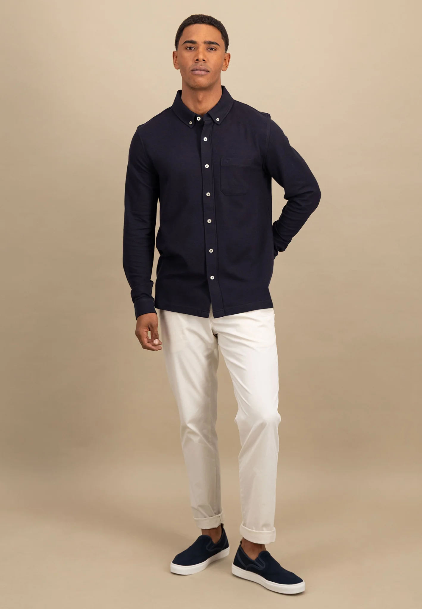 Piqué-Hemd mit Button-Down-Kragen - Image 2