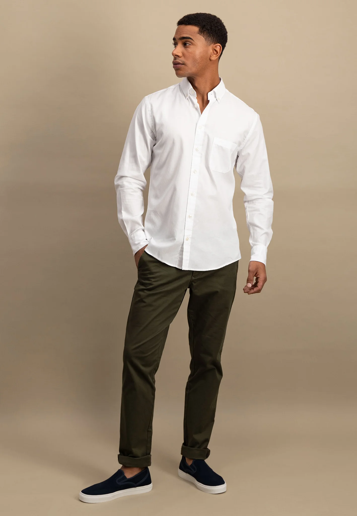 Hemd aus Baumwolle mit Button-Down-Kragen und Brusttasche - Image 2
