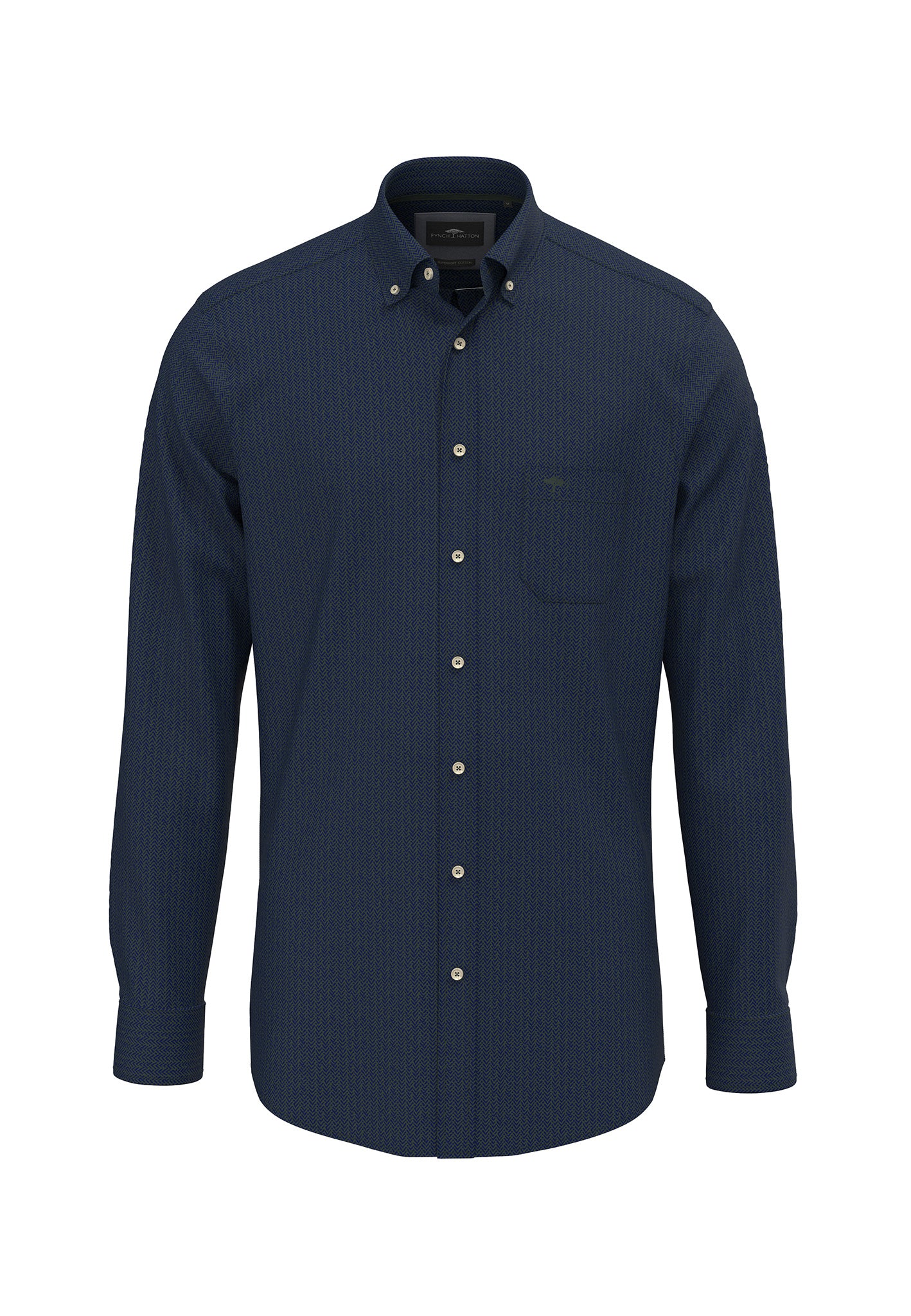 Hemd aus Baumwolle mit feinem Allover-Print und Button-Down-Kragen - Image 3