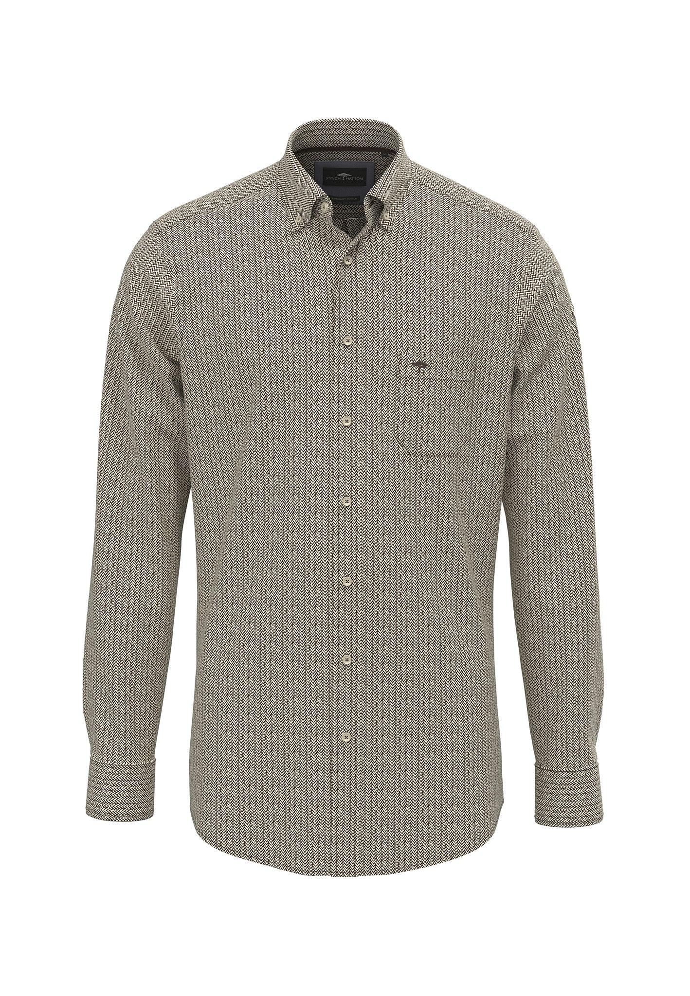 Hemd aus Baumwolle mit feinem Allover-Print und Button-Down-Kragen - Image 5