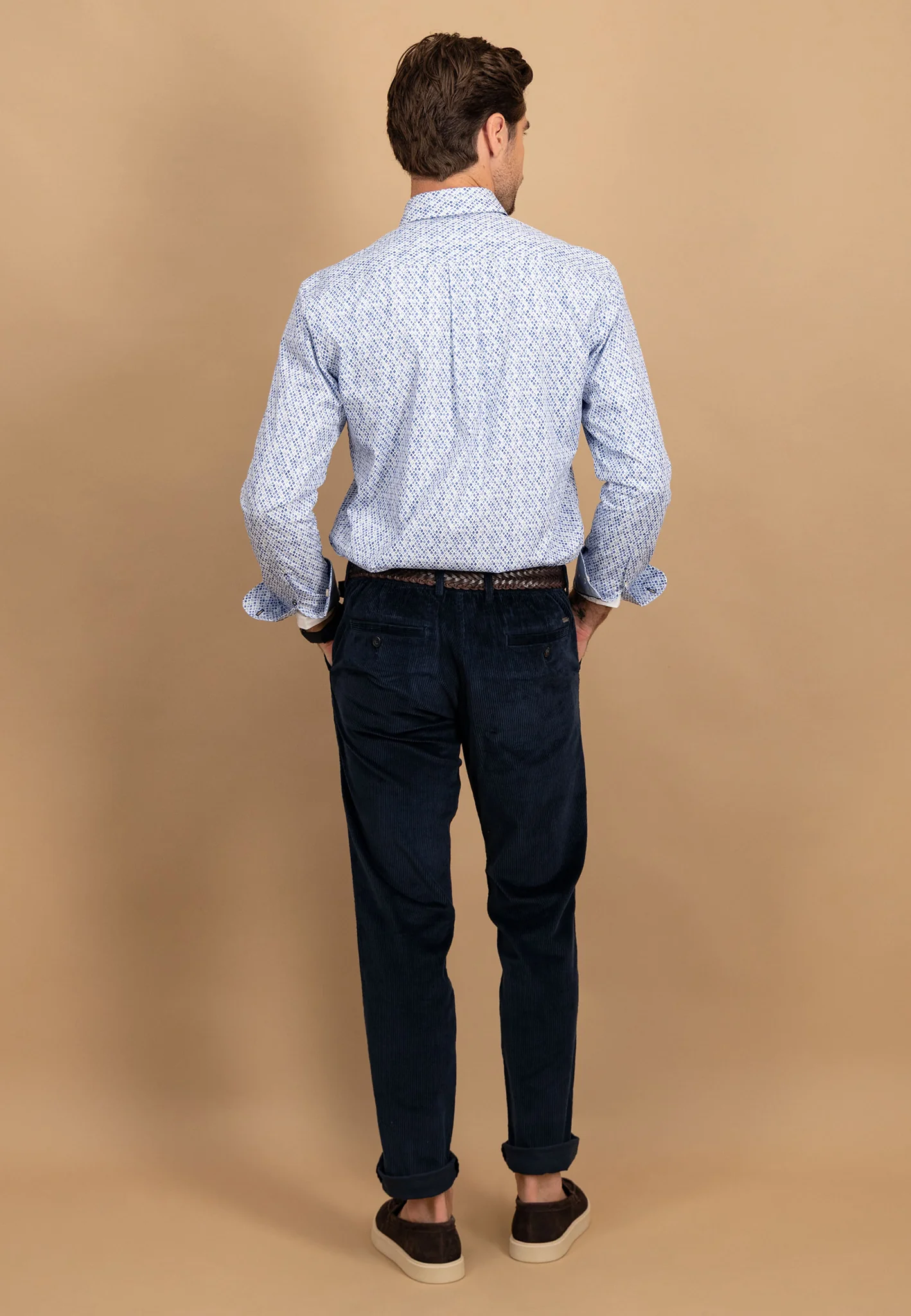 Hemd aus Baumwolle mit feinem Allover-Print und Button-Down-Kragen - Image 3