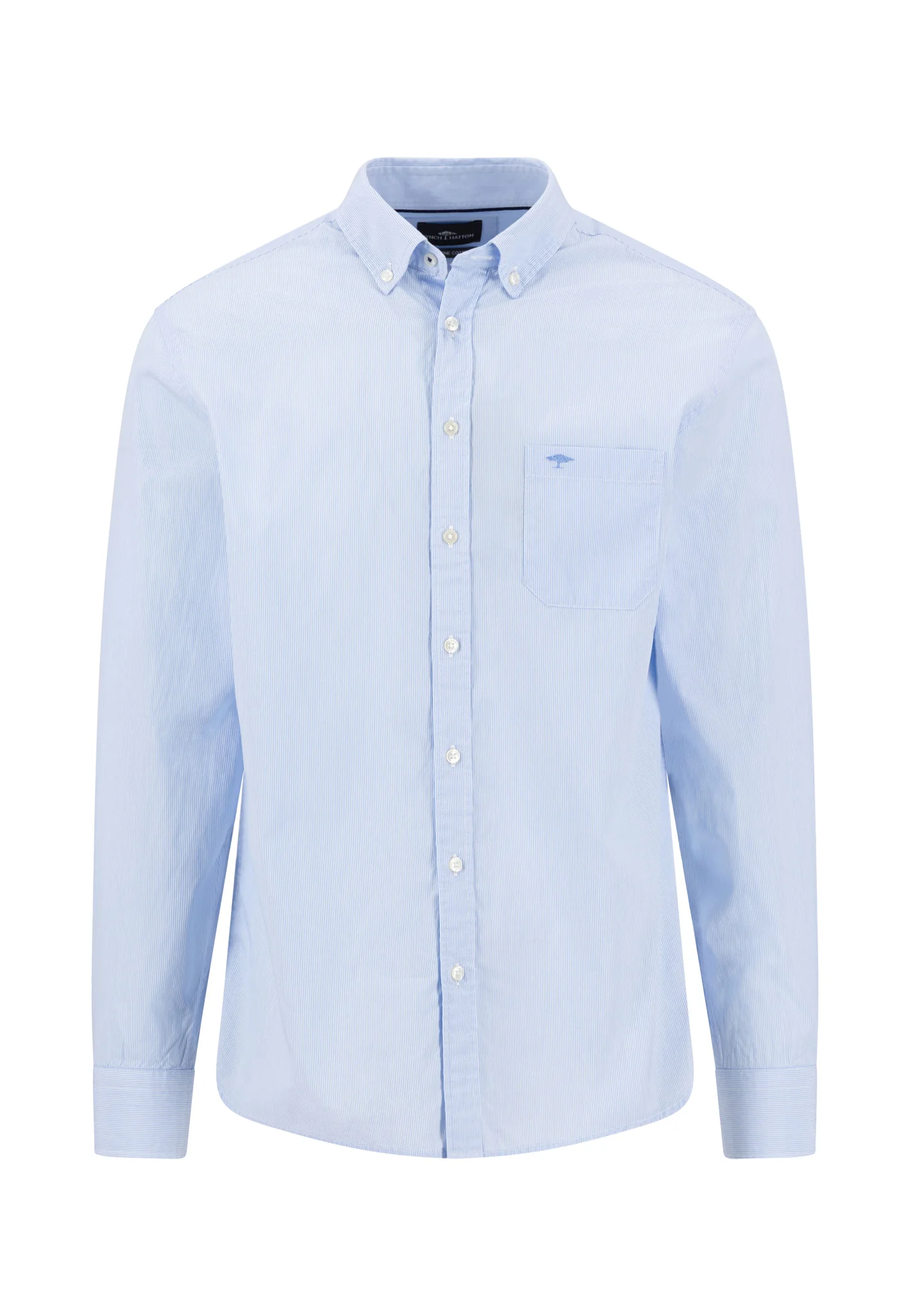 Hemd aus Baumwolle mit feinem Streifenmuster und Button-Down-Kragen