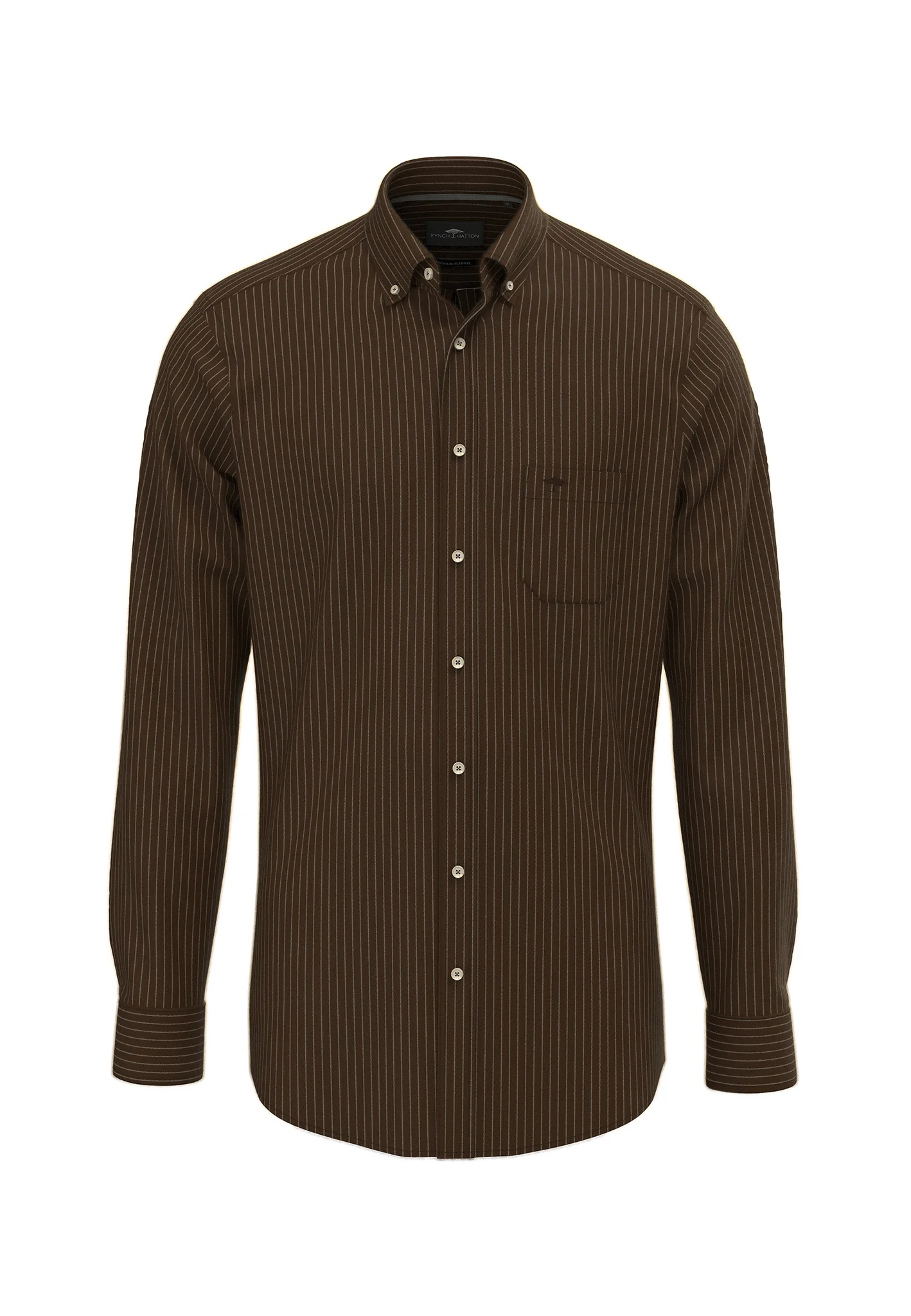 Hemd aus Baumwolle mit feinen Streifen und Button-Down-Kragen - Image 3
