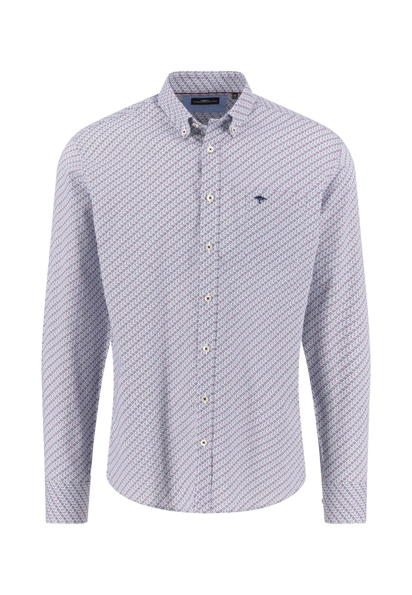 Hemd aus Baumwolle mit filigranem Allover-Print und Button-Down-Kragen - Image 5