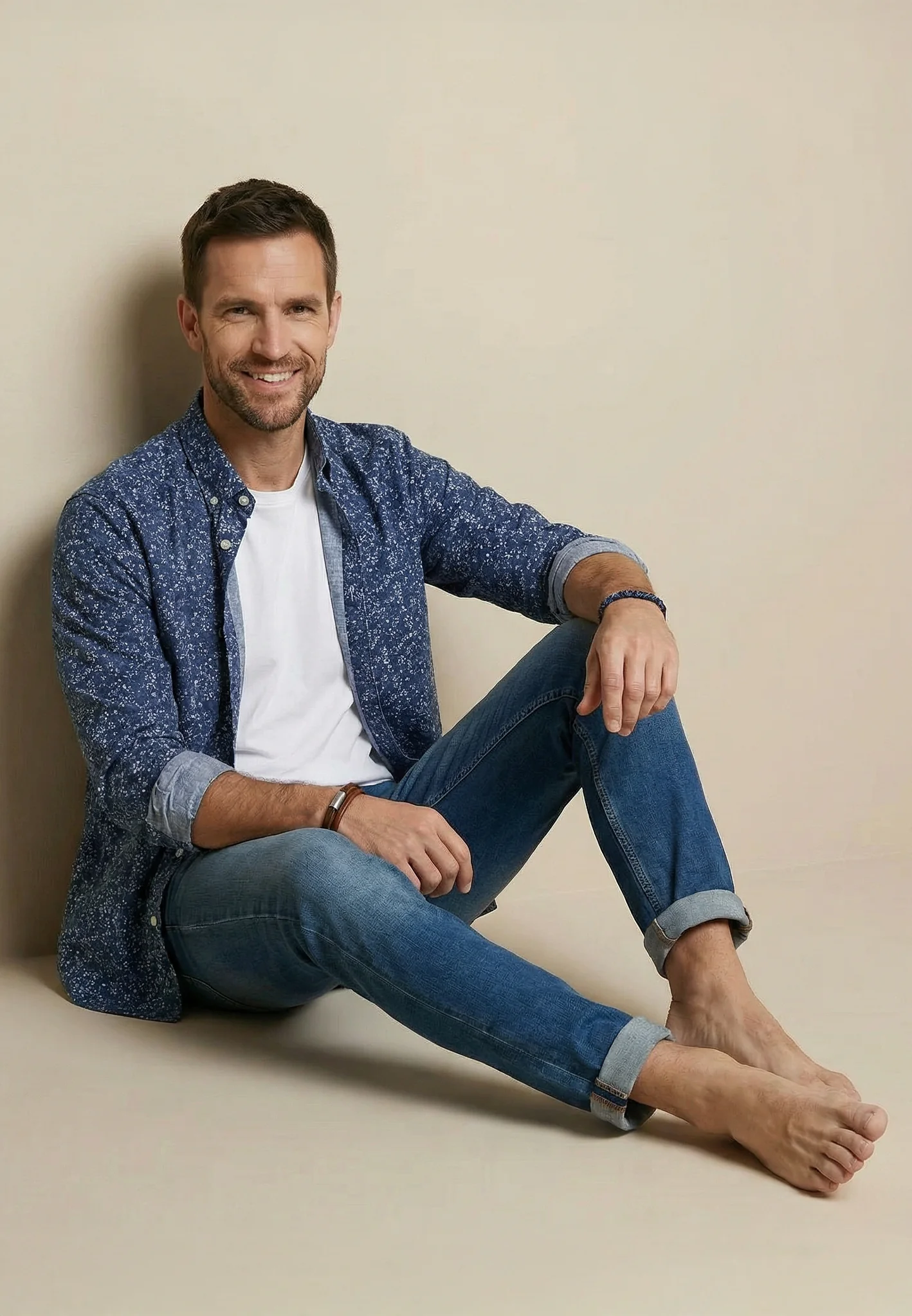 Hemd aus Baumwolle mit floralem Allover-Muster und Button-Down-Kragen - Image 3