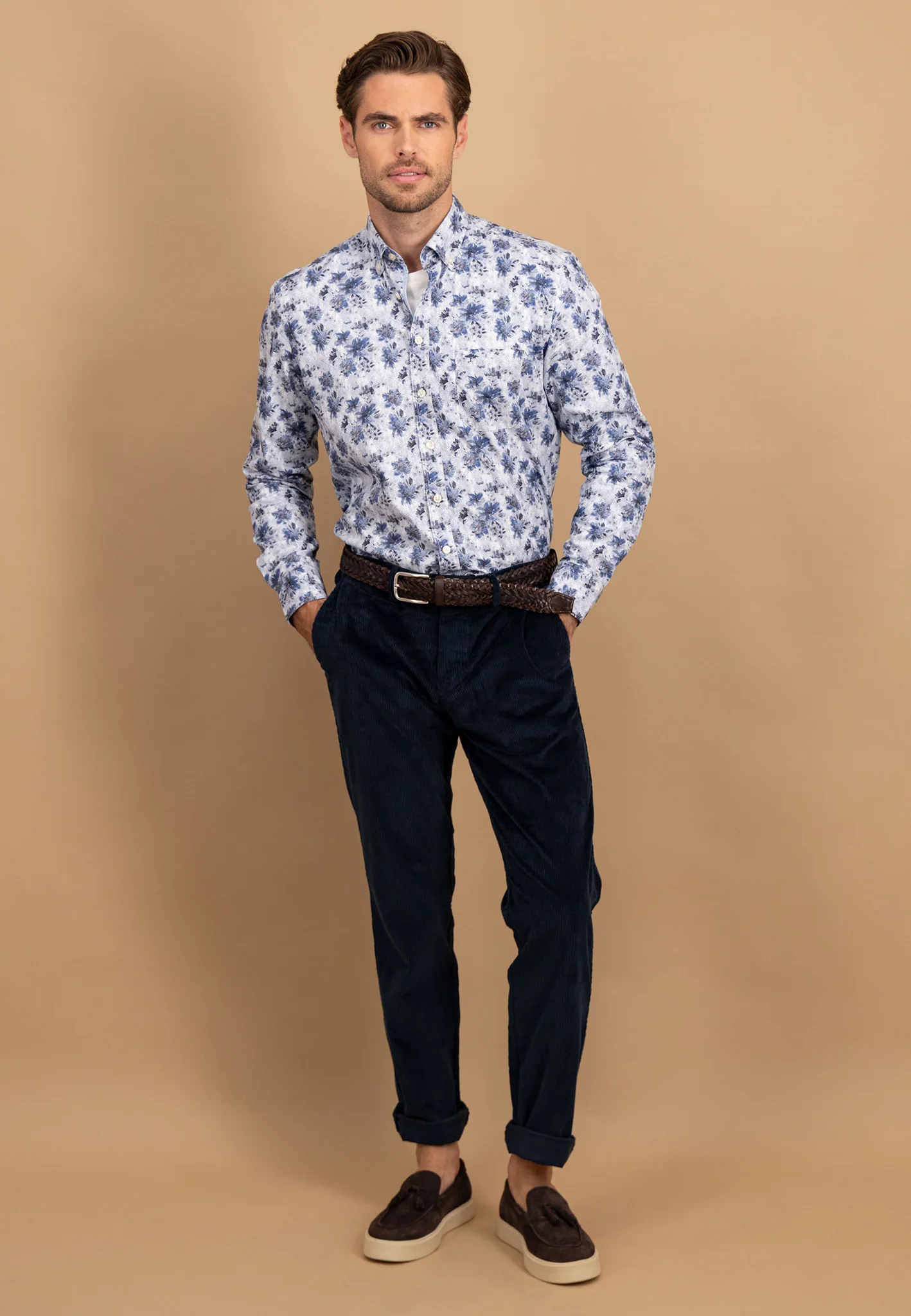 Hemd aus Baumwolle mit floralem Allover-Print und Button-Down-Kragen - Image 4