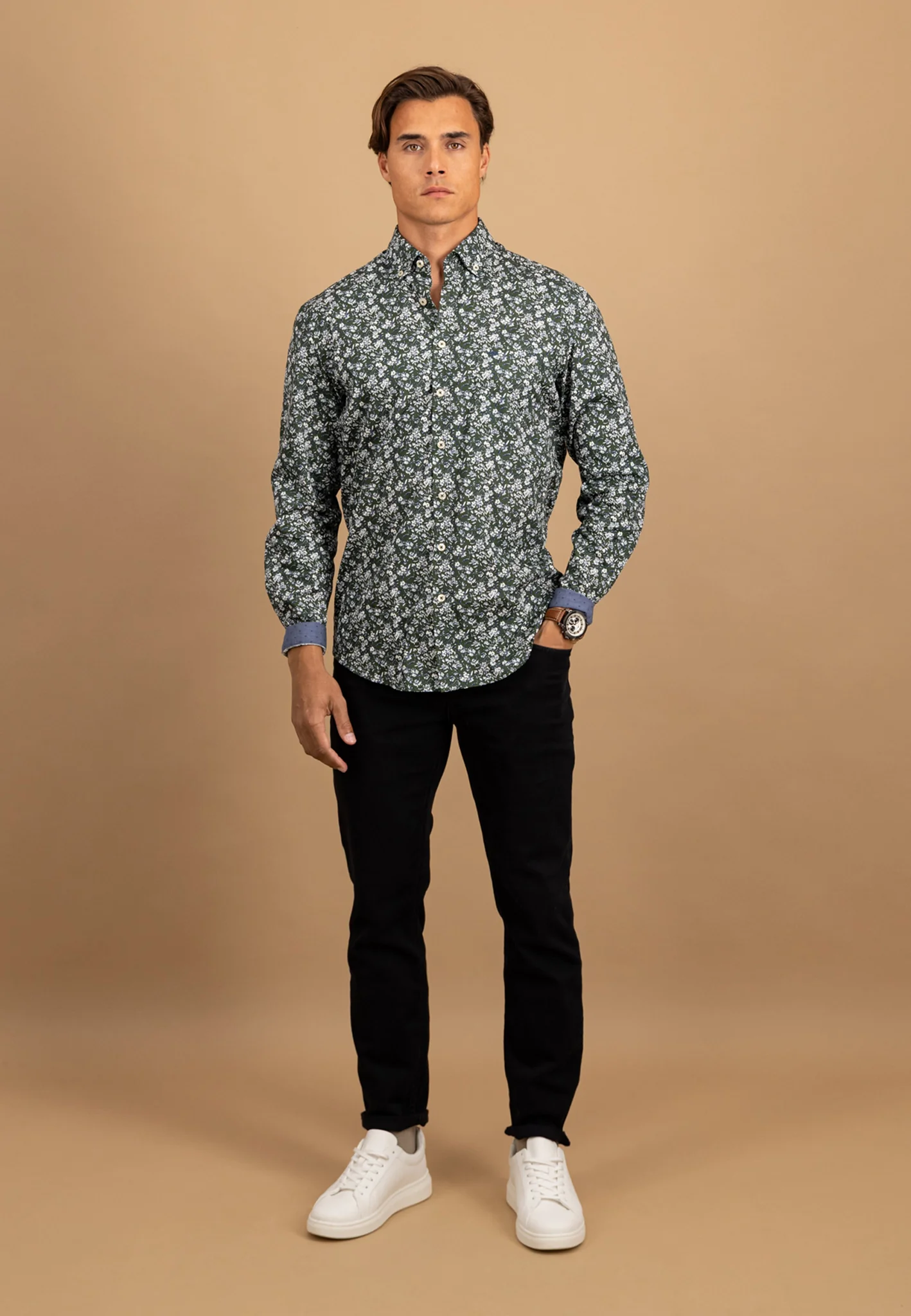 Hemd aus Baumwolle mit floralem Allover-Print und Button-Down-Kragen - Image 2