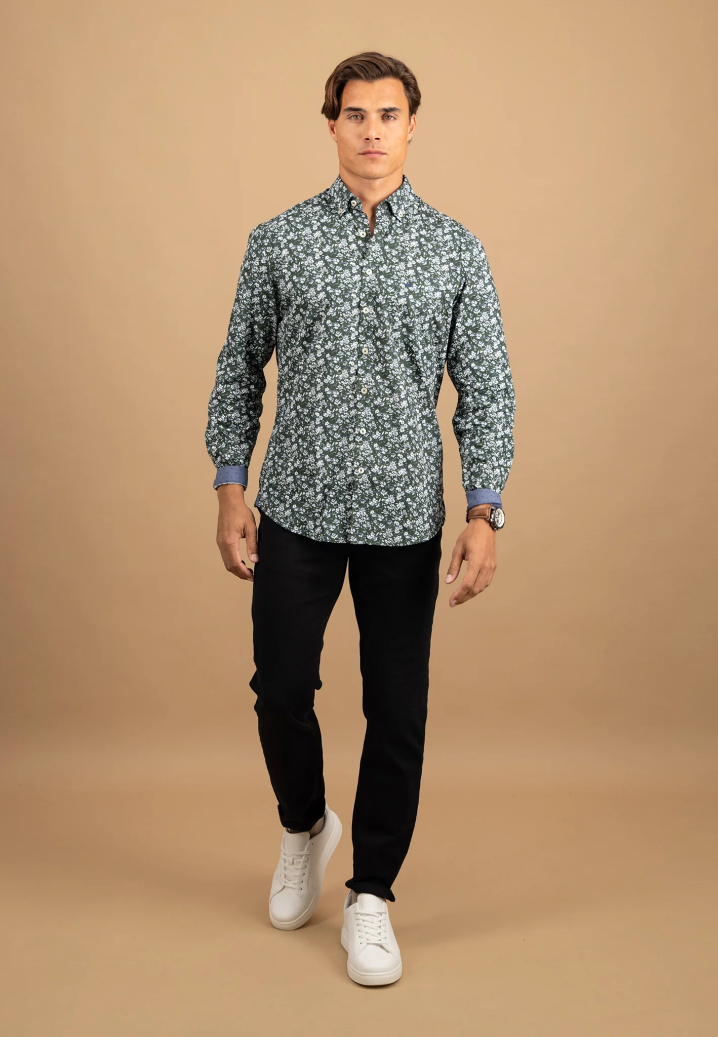 Hemd aus Baumwolle mit floralem Allover-Print und Button-Down-Kragen - Image 3