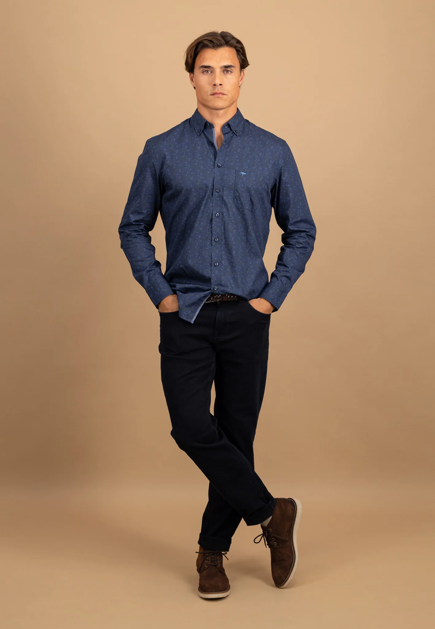 Hemd aus Baumwolle mit floralem Allover-Print und Button-Down-Kragen - Image 4