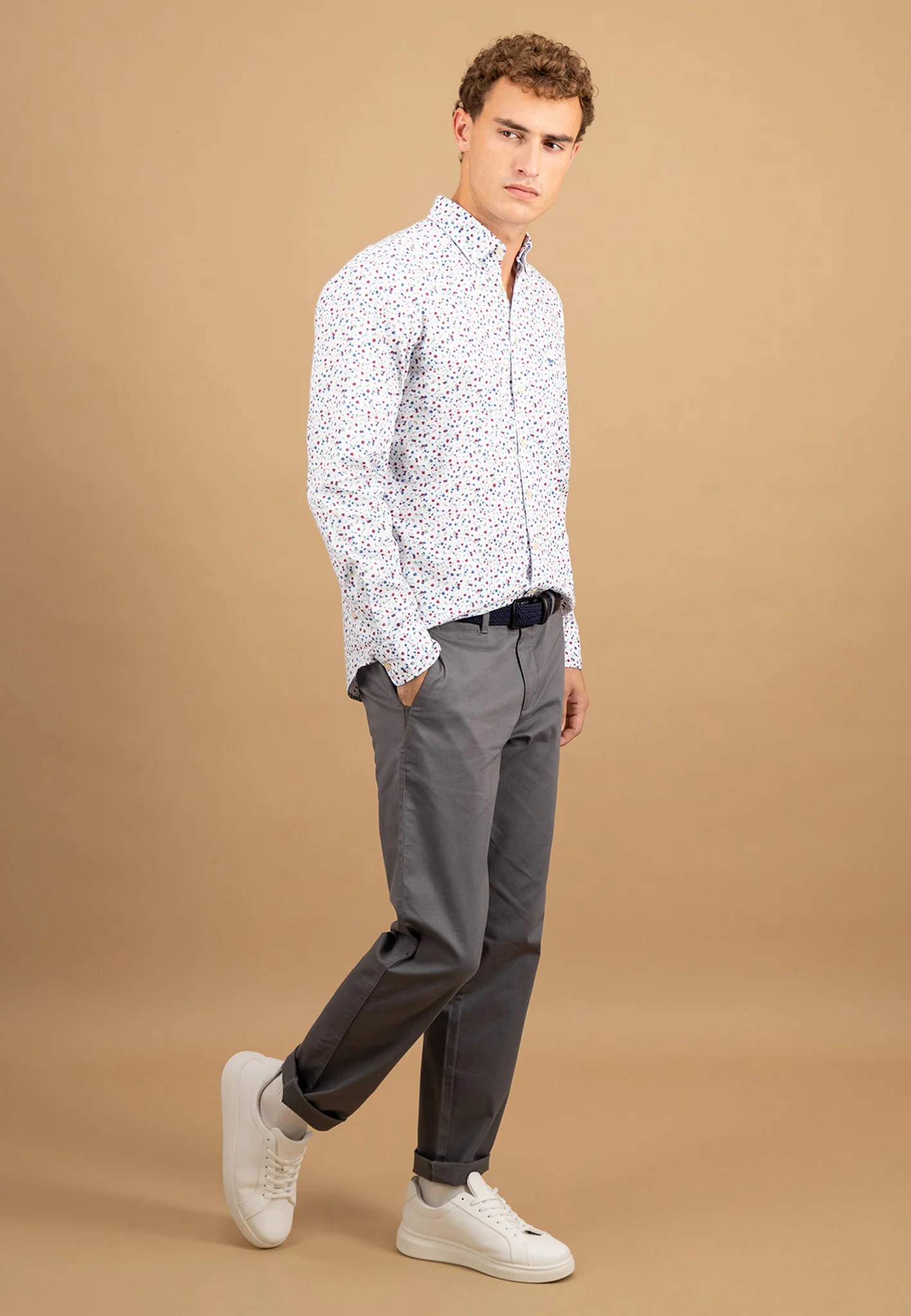 Hemd aus Baumwolle mit floralem Allover-Print und Button-Down-Kragen - Image 4