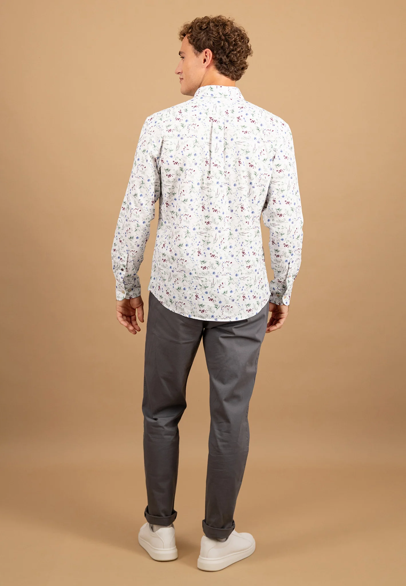 Oxfordhemd aus Baumwolle mit floralem Print und Button-Down-Kragen - Image 3